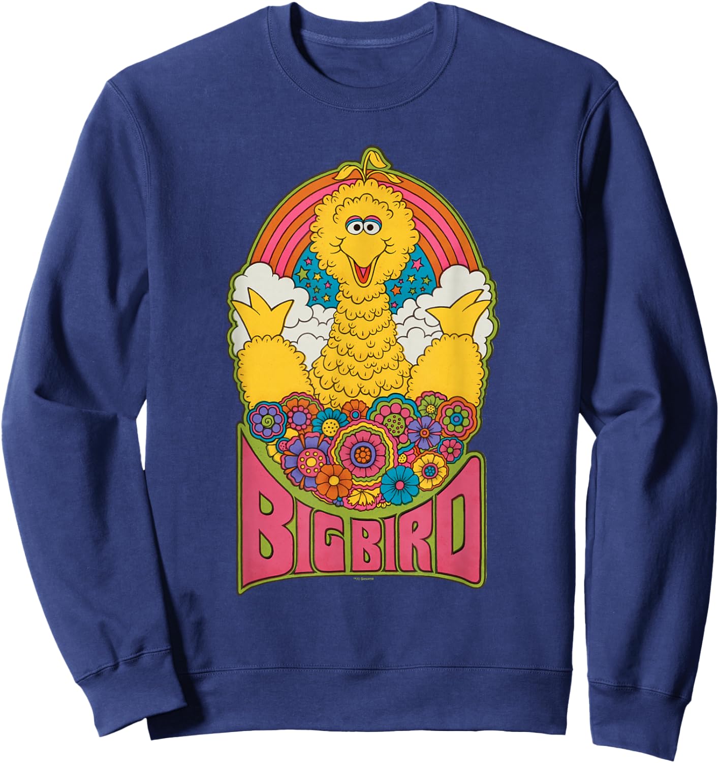 Sesame Street Psychedelic Big Bird Sweatshirt - Sweatshirt | Navy