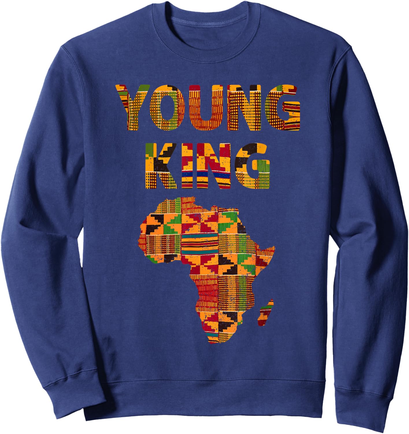 Cool African Kente Art Men Boys Kids African American Print Small Sweatshirt - Sweatshirt | Navy
