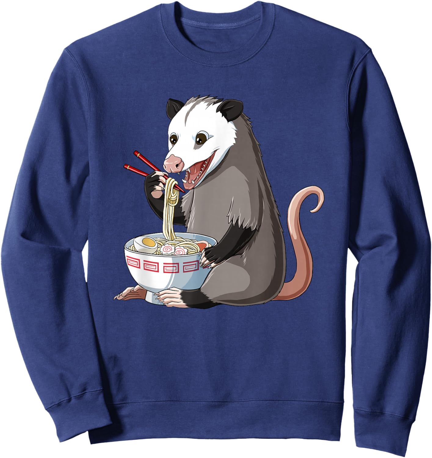 Funny Japanese Kawaii Ramen Opossum Sweatshirt - Sweatshirt | Navy