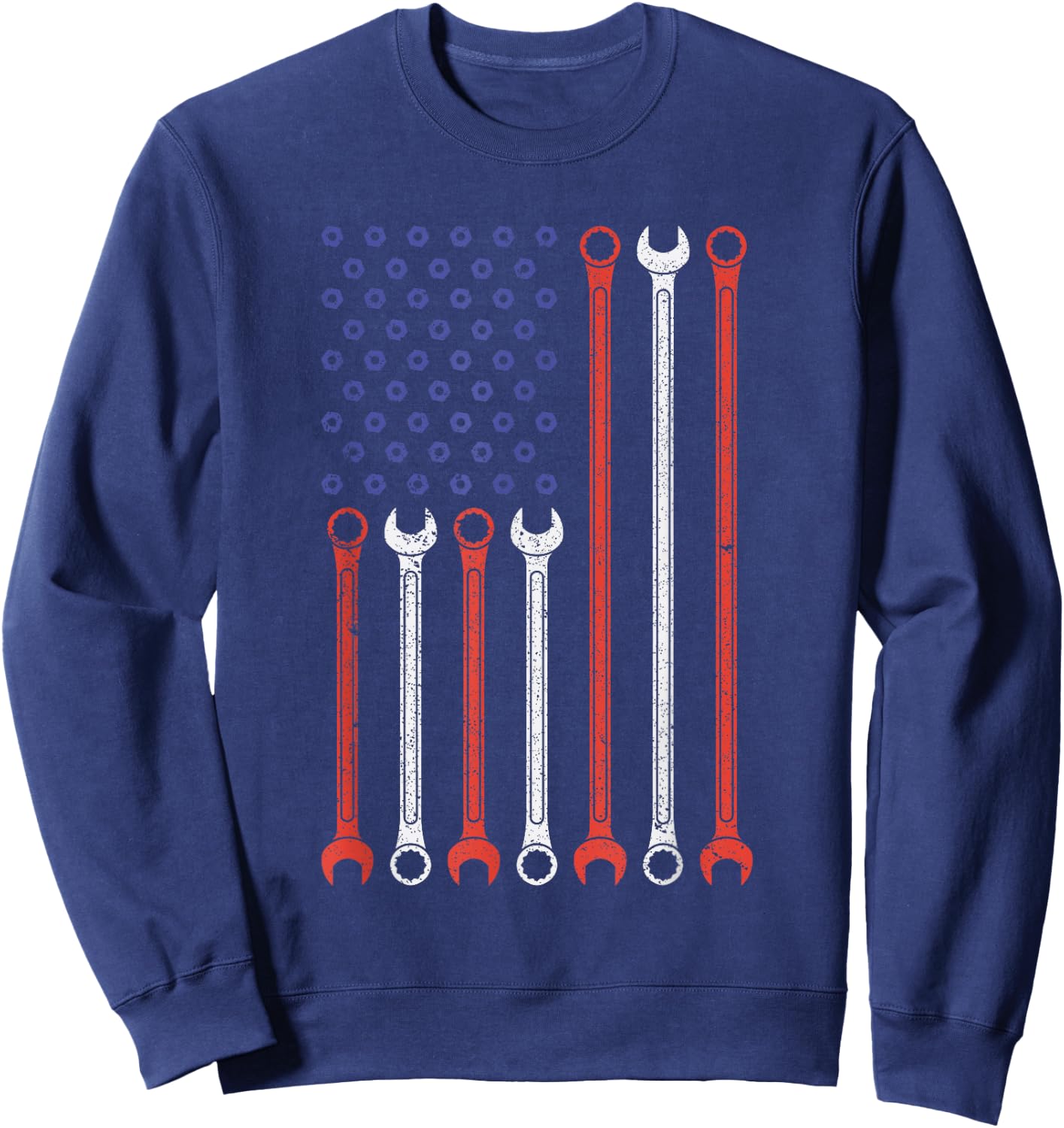 Vintage American Flag Diesel Engine Mechanic Muscle Car Love Sweatshirt - Sweatshirt | Navy