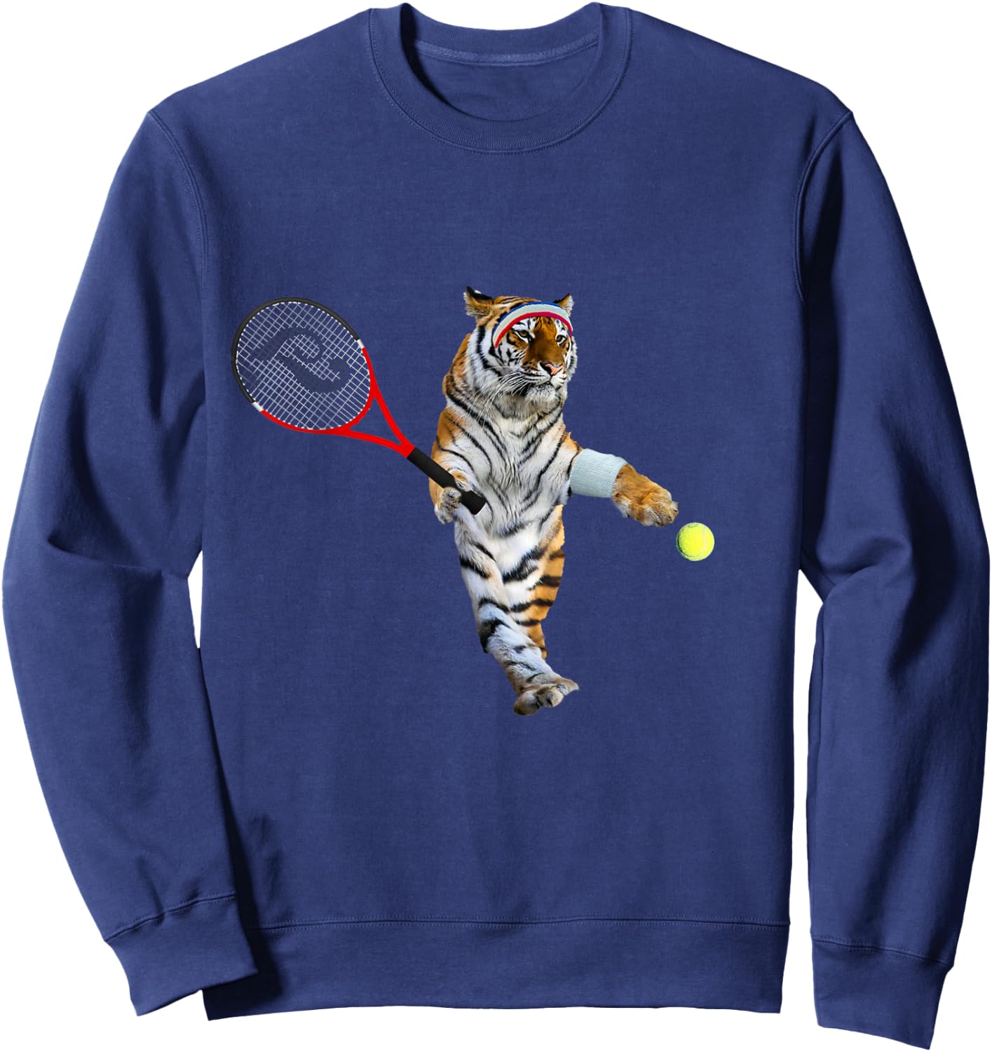 Tiger tiger tiger playing tennis, funny cute Sweatshirt - Sweatshirt | Navy