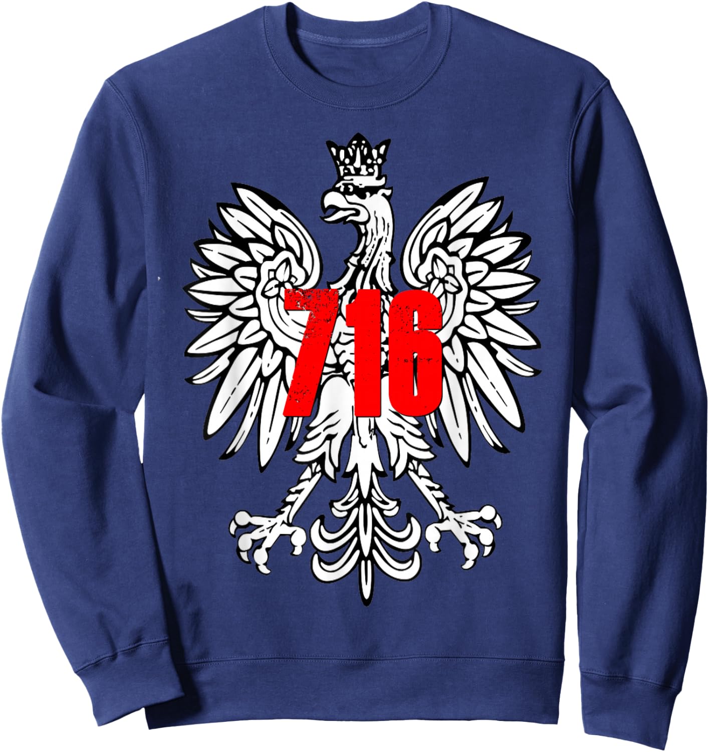 Dyngus Day Shirt Polish Falcon Eagle 716 Buffalo NY New York Sweatshirt - Sweatshirt | Navy