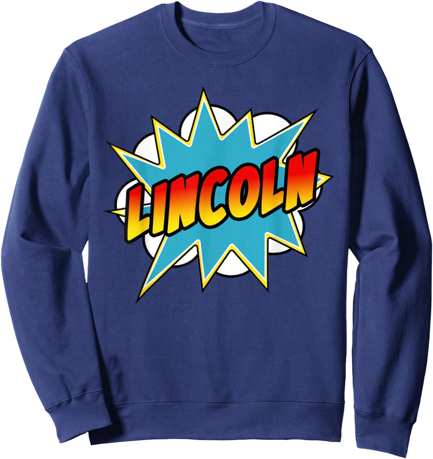 Boys Lincoln Comic Book Superhero Name Sweatshirt - Sweatshirt | Navy