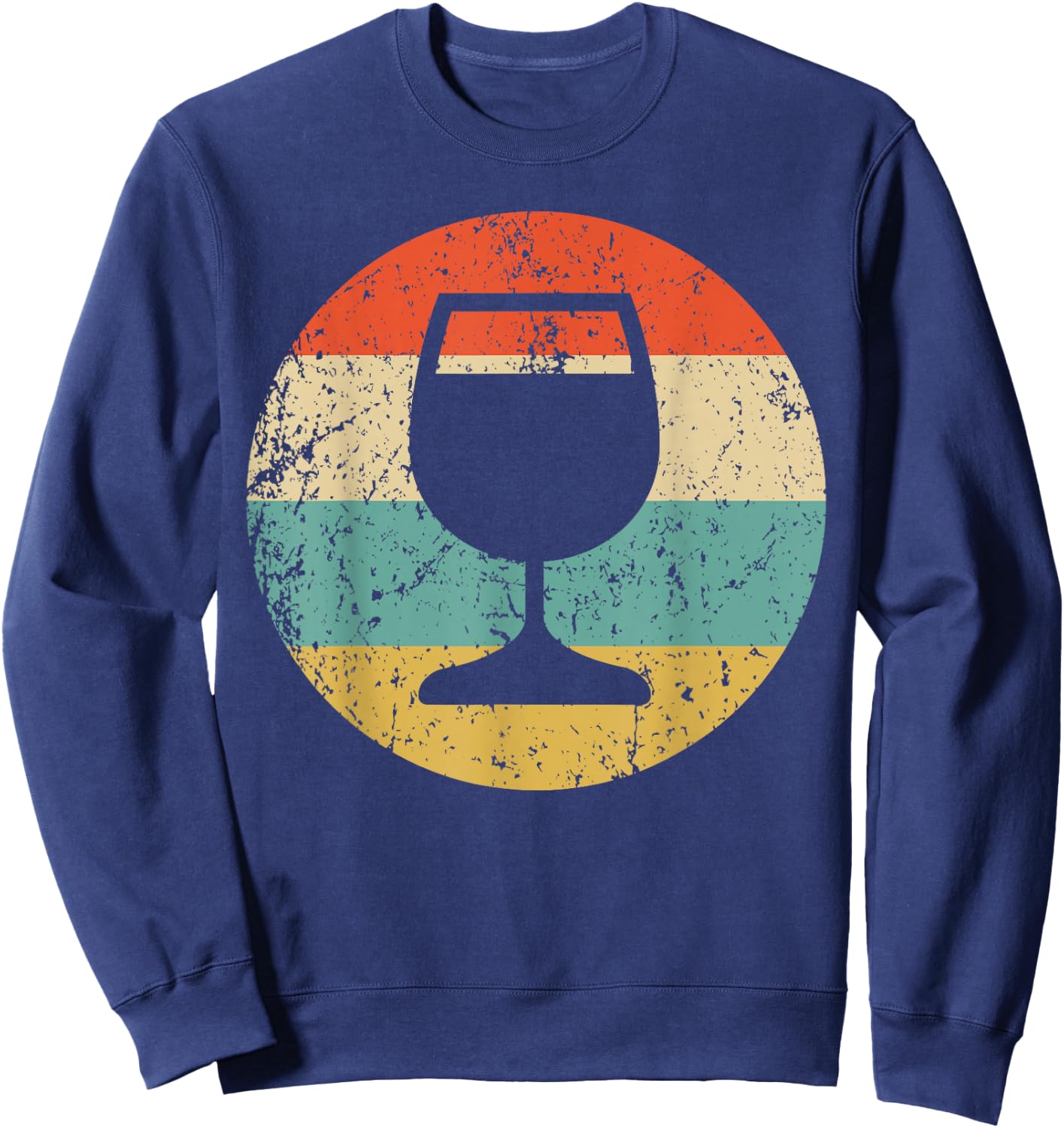 Wine Connoisseur Vintage Retro Wine Glass Sweatshirt - Sweatshirt | Navy