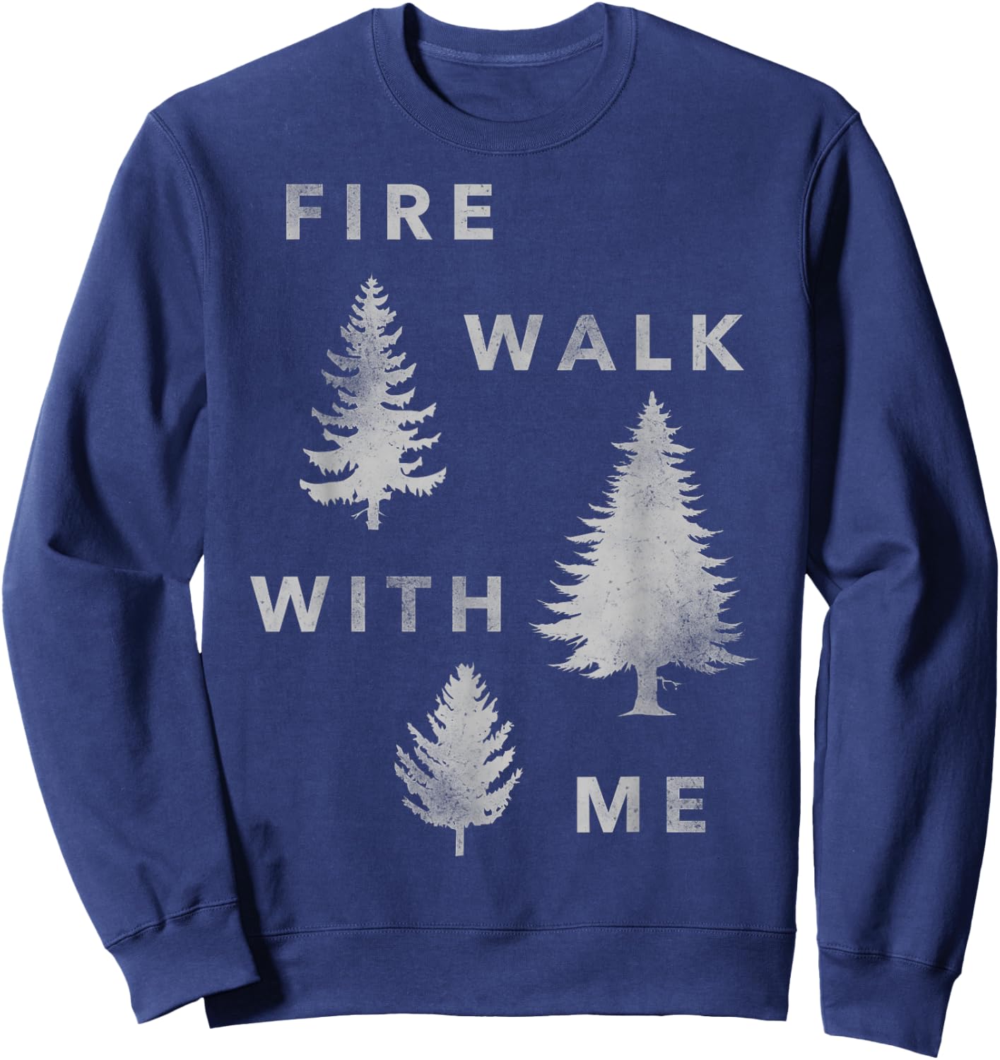 Twin Peaks Fire Walk With Me Tree Silhouette Graphic Sweatshirt - Sweatshirt | Navy