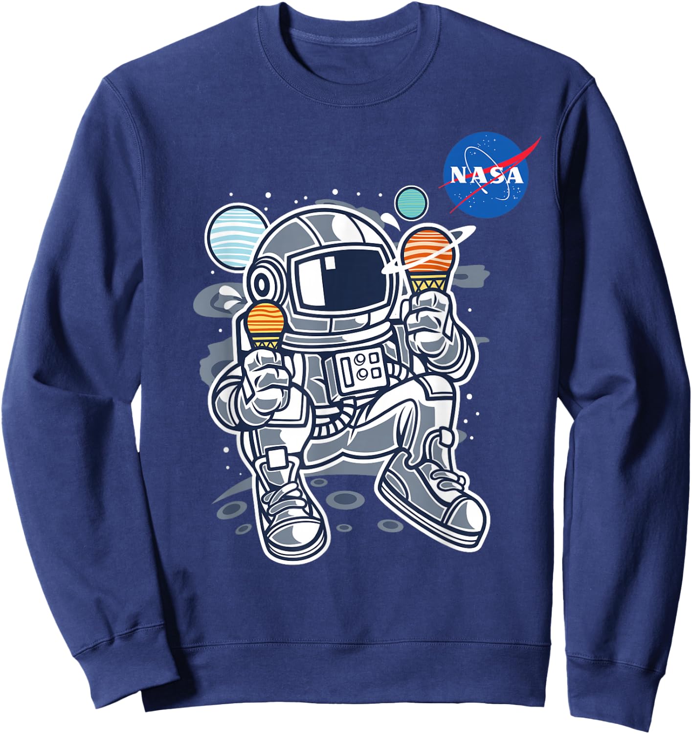 Astronaut Planet Ice-Cream NASA Sweatshirt - Sweatshirt | Navy