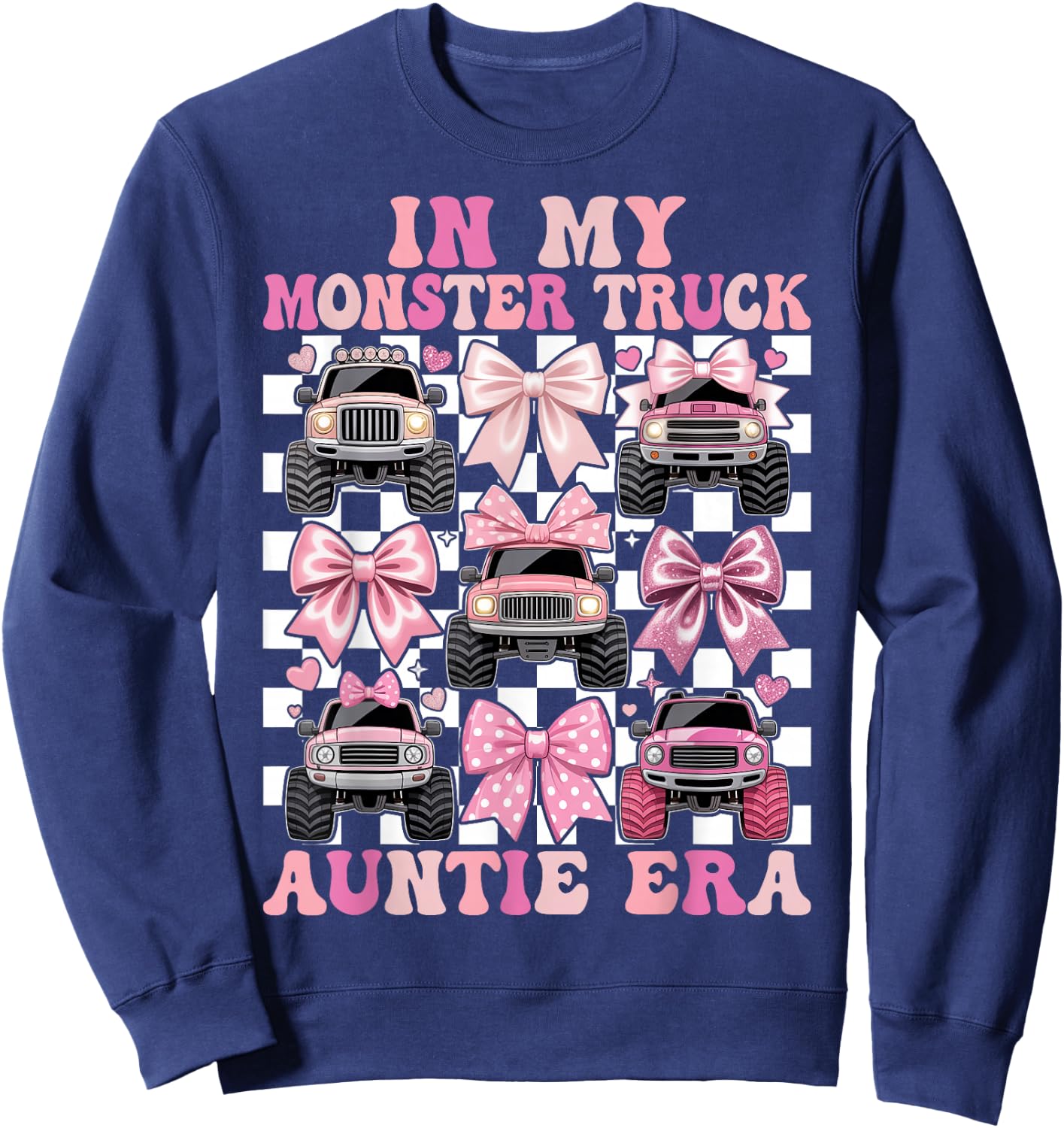 Coquette Monster Truck Auntie Sweatshirt - Sweatshirt | Navy