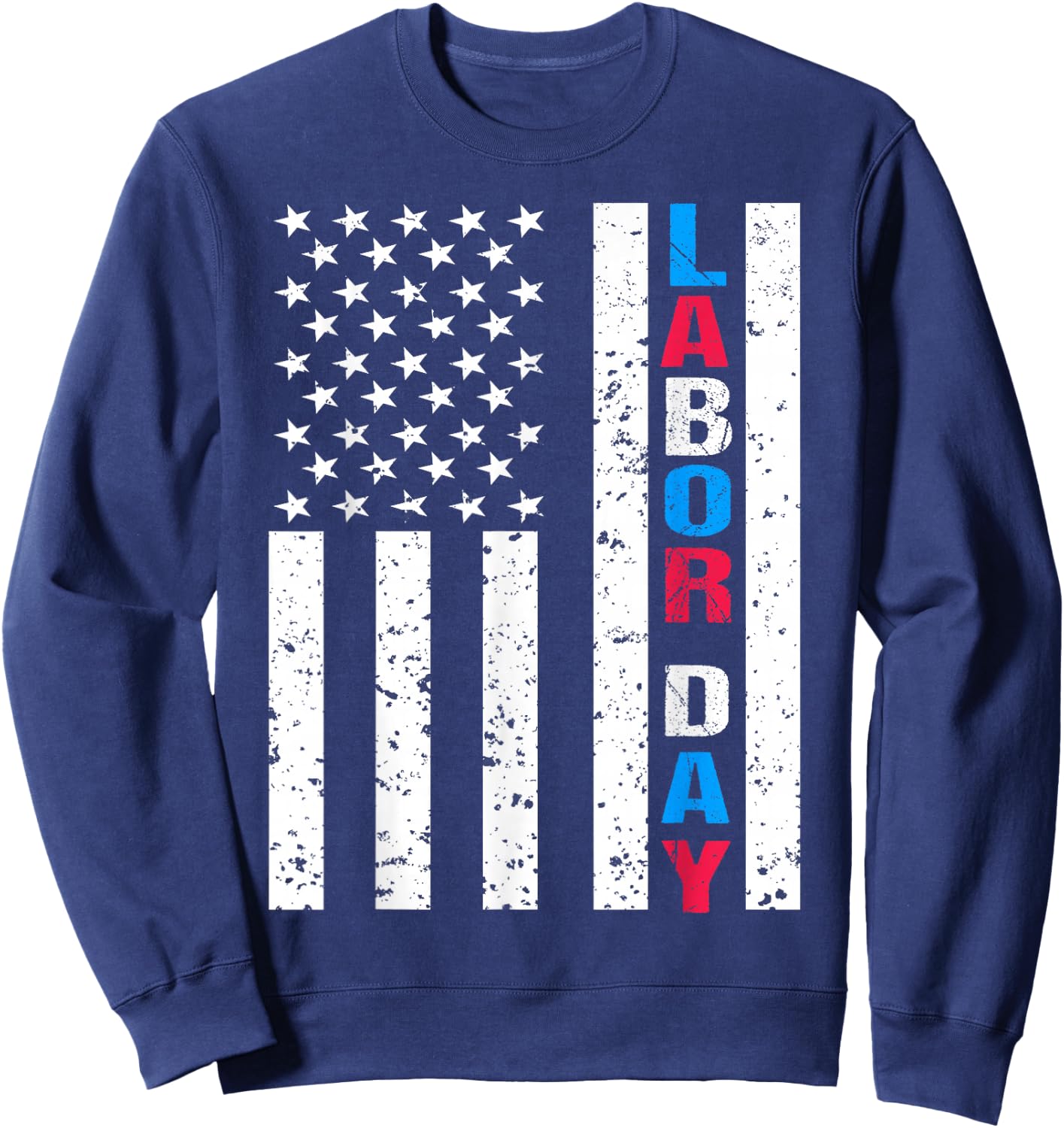 Labor Day Flag Labor Day Shirt American Flag Men Women Kids Sweatshirt - Sweatshirt | Navy