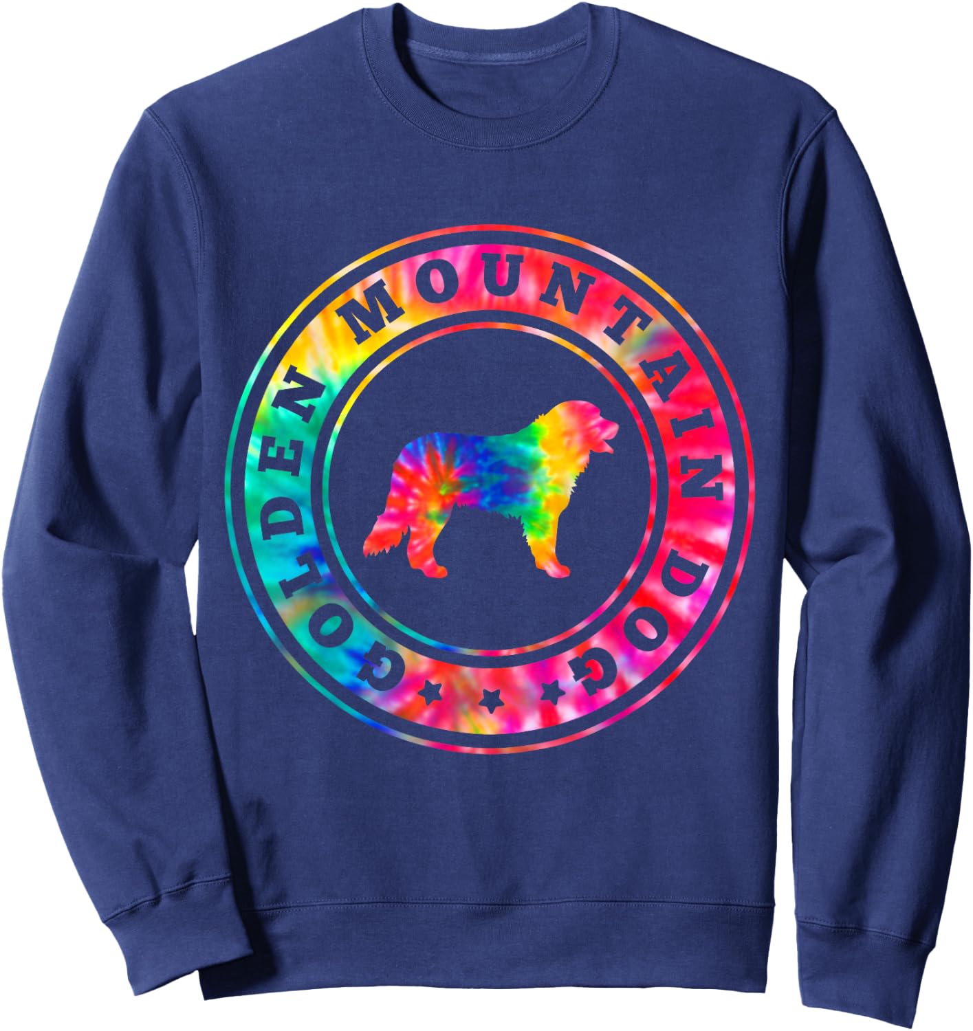 Tie Dye Golden Mountain Dog Dog Mom Dad Pet Lover Sweatshirt - Sweatshirt | Navy