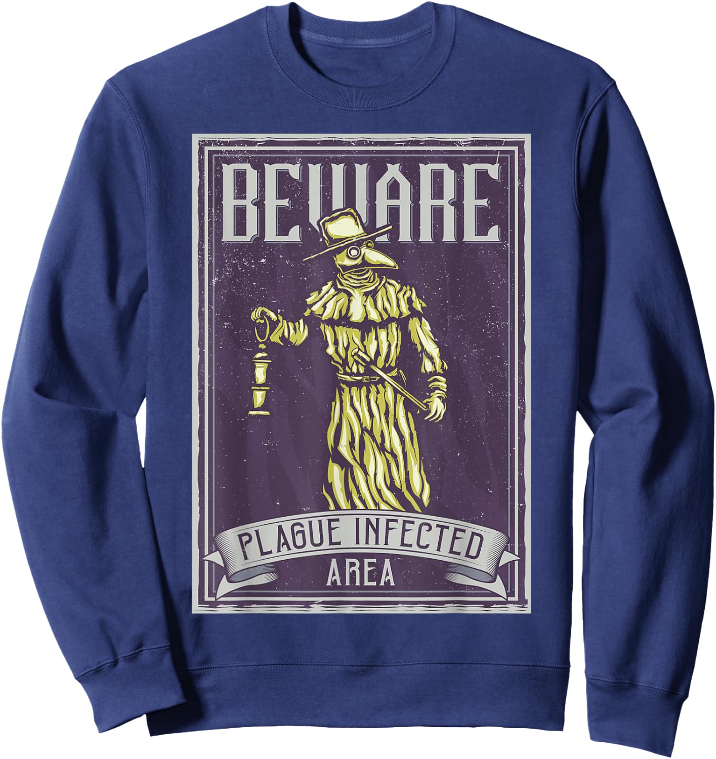 Caution Pest-Infected Area Steampunk Sweatshirt - Sweatshirt | Navy