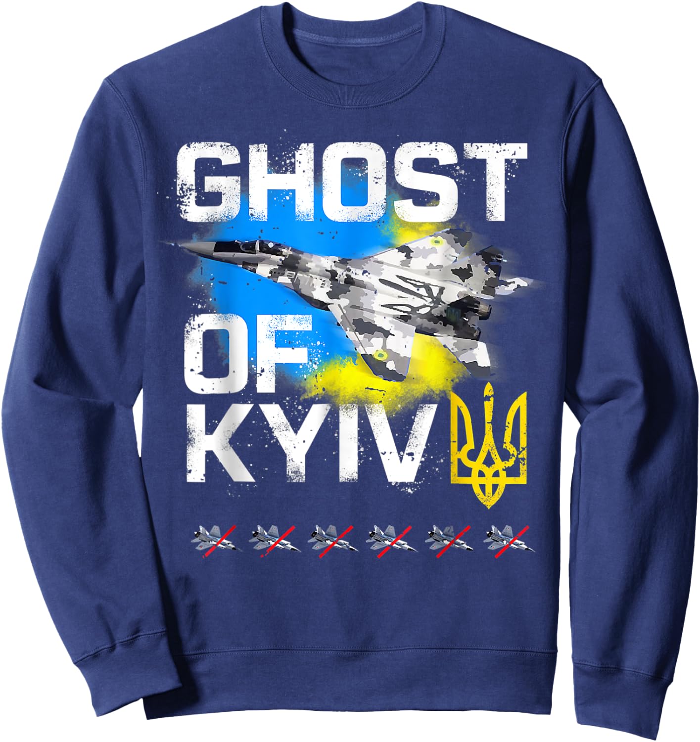 The Ghost Of Kyiv I Stand With Ukraine Sweatshirt - Sweatshirt | Navy