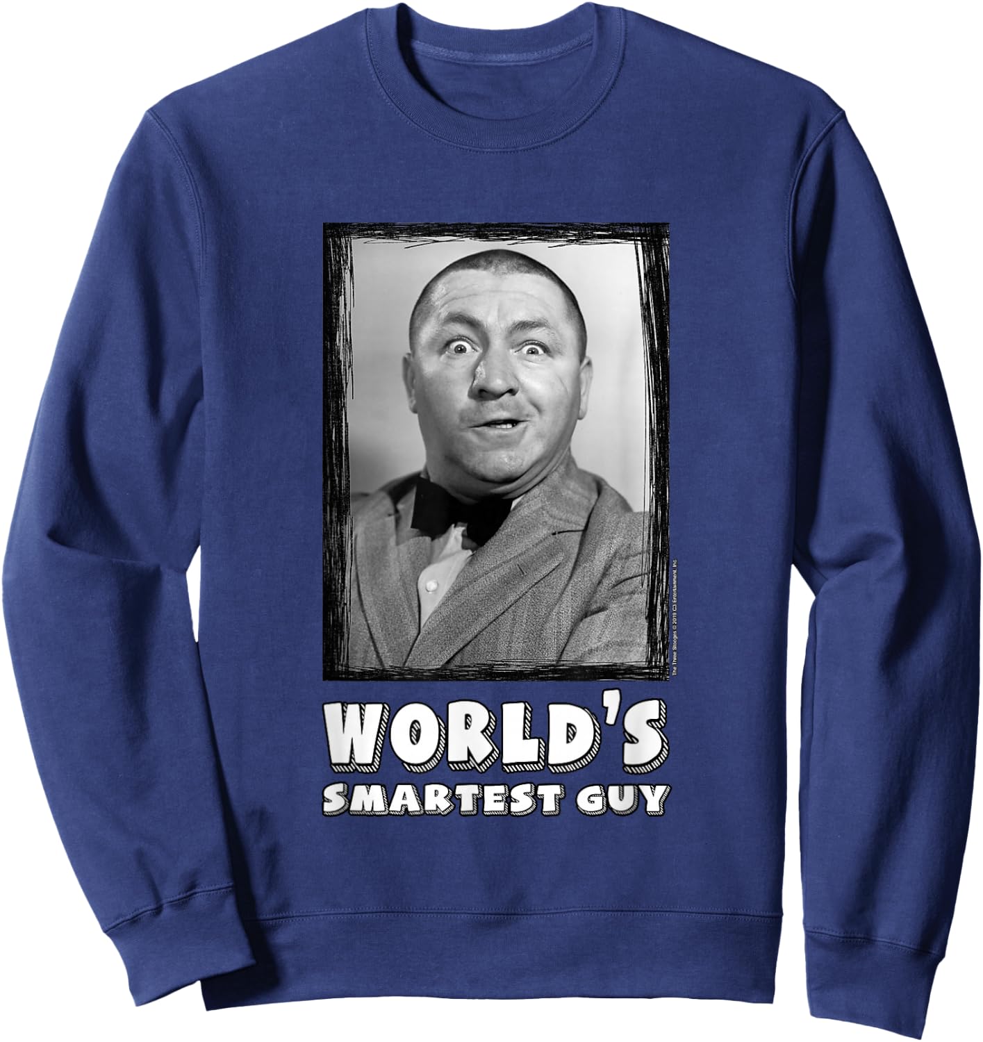 TTS- The Three Stooges: Curly, World's Smartest Guy Sweatshirt - Sweatshirt | Navy
