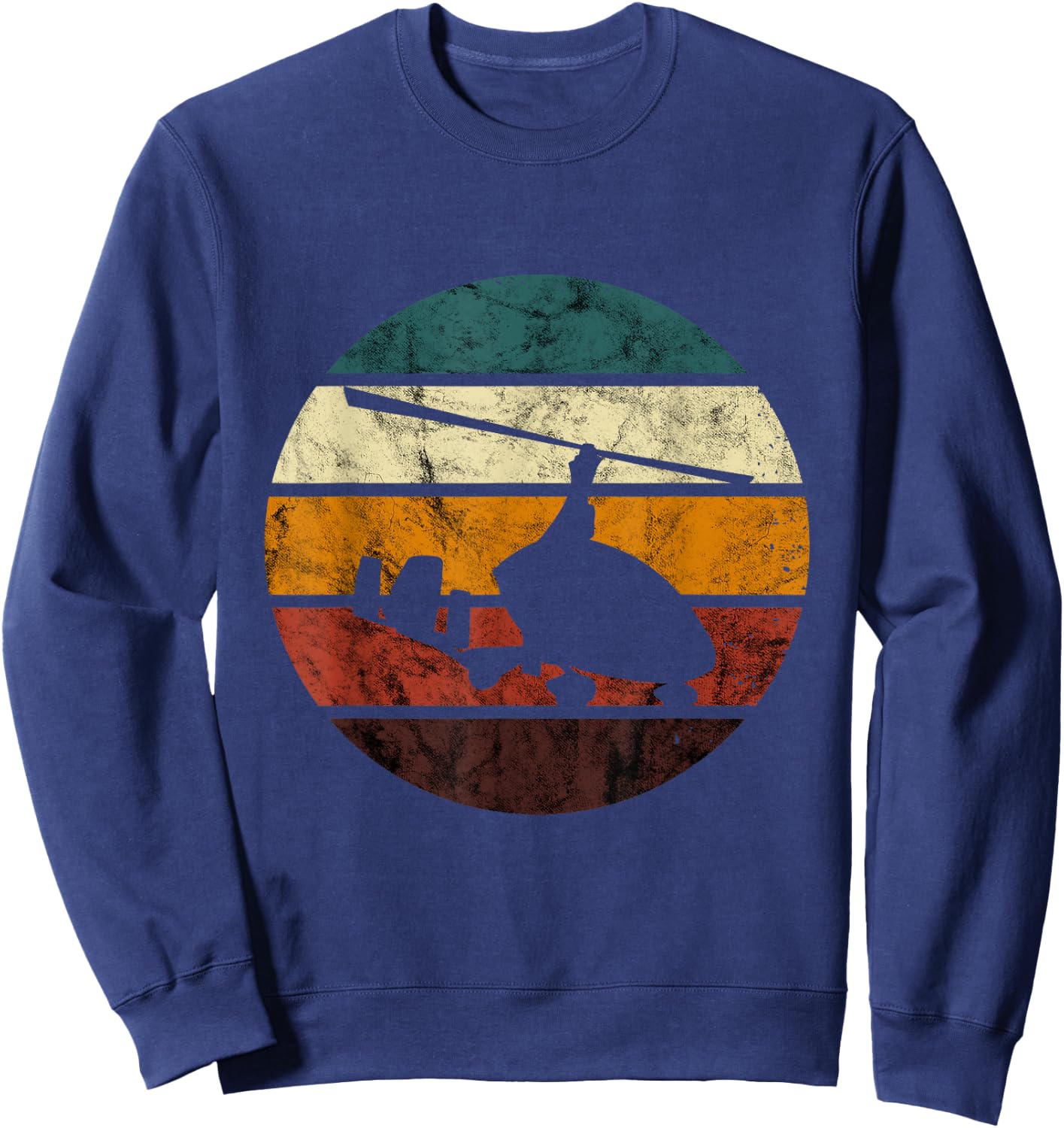 Gyrocopter Retro Vintage Aviation Autogyro Gyrocopter Pilot Sweatshirt - Sweatshirt | Navy