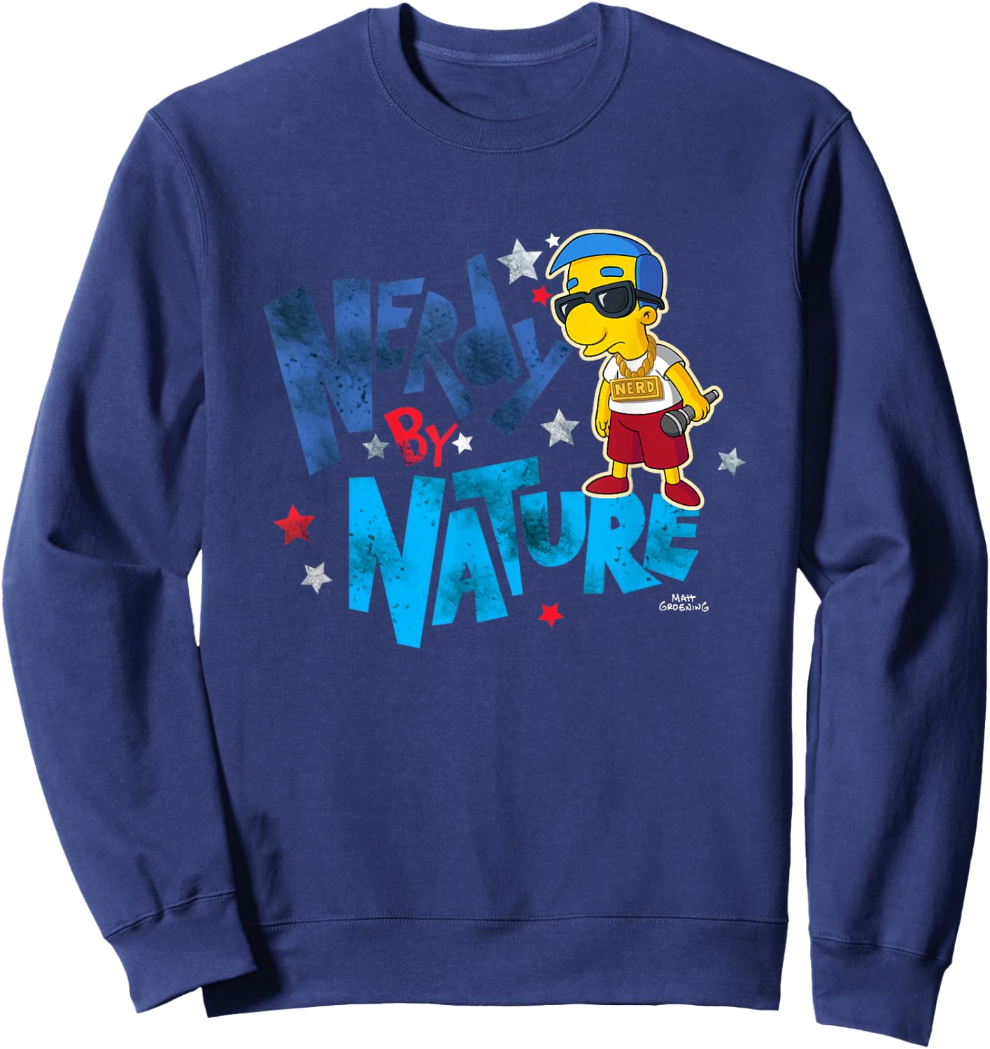 The Simpsons Milhouse Nerdy By Nature Sweatshirt - Sweatshirt | Navy