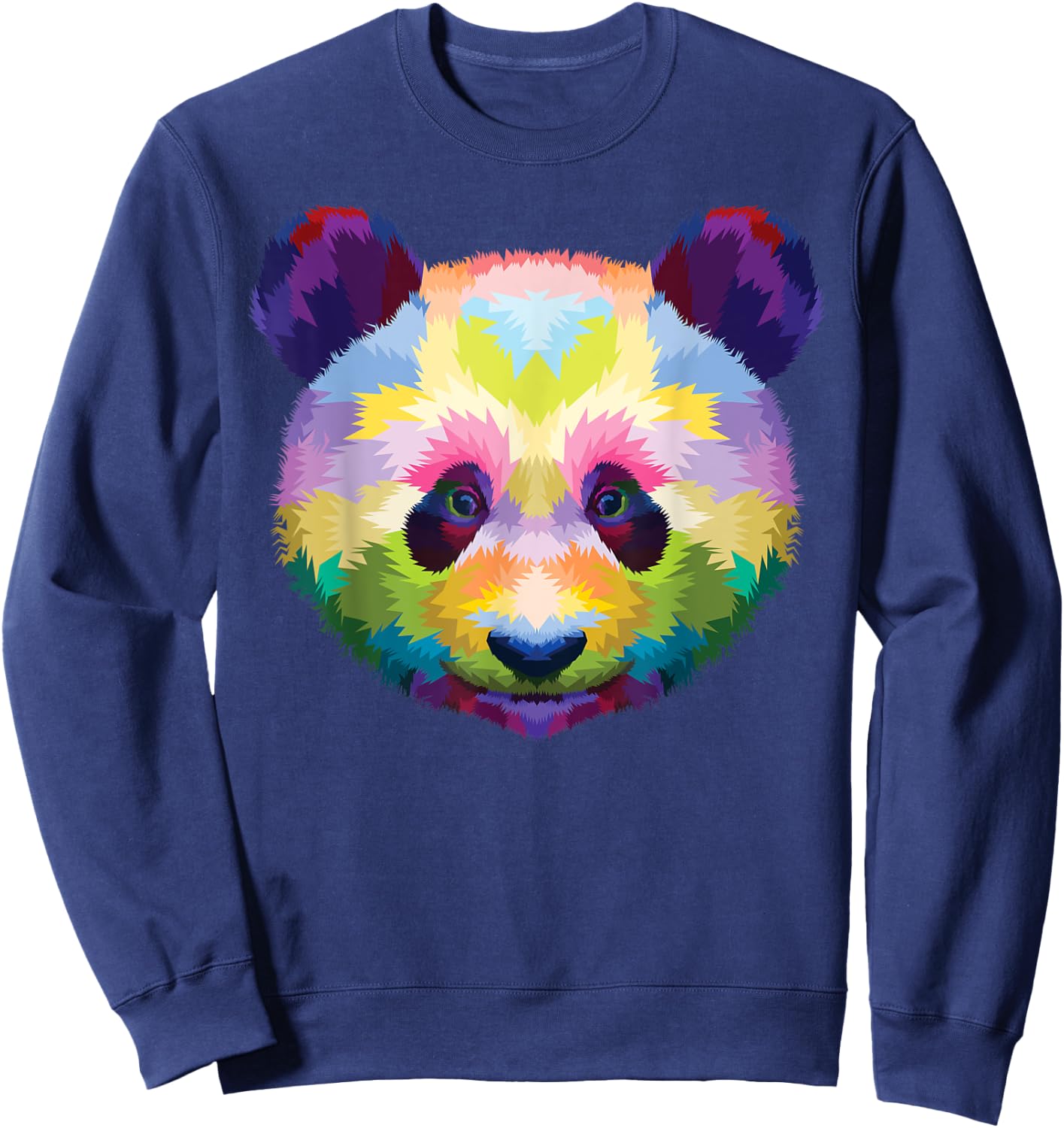 Rainbow Panda Head Brilliance Unleashed Cute Panda Sweatshirt - Sweatshirt | Navy