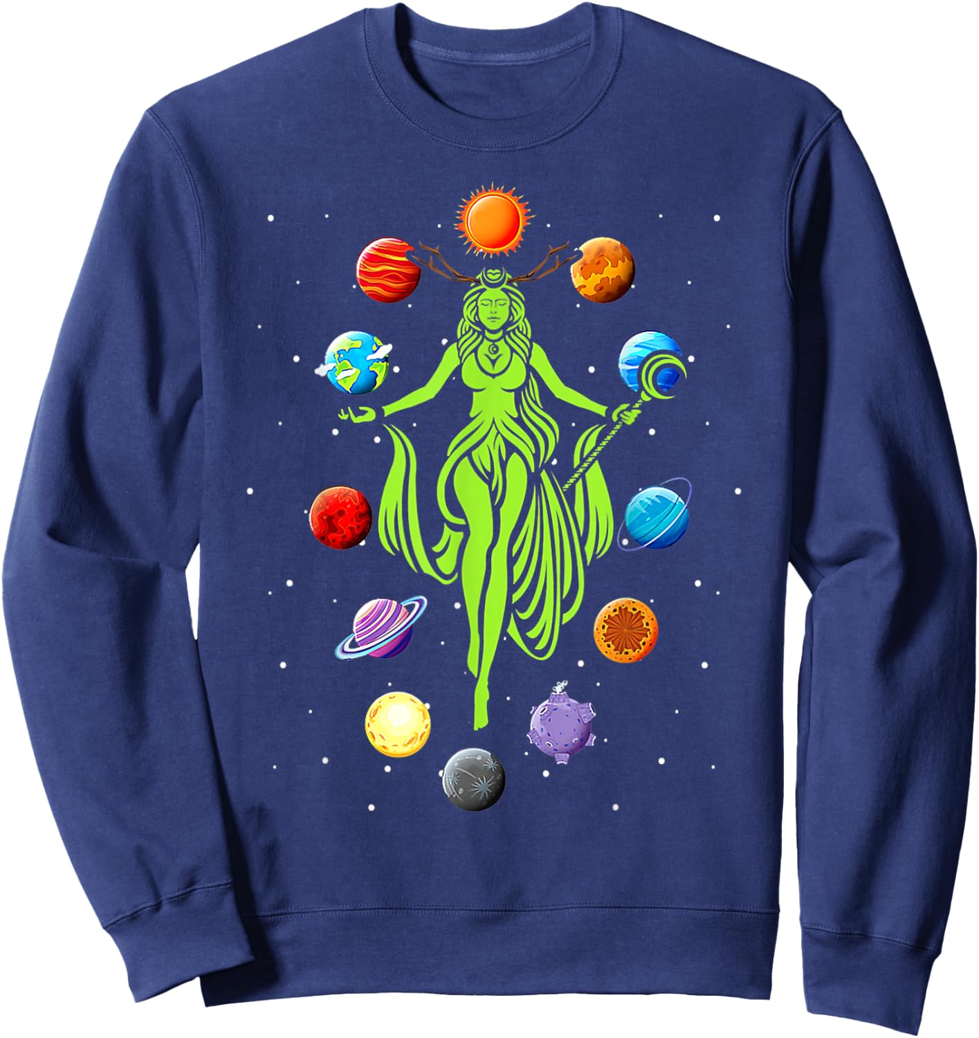 Gaia Greek Goddess Mother Earth Day Hippie Nature Sweatshirt - Sweatshirt | Navy