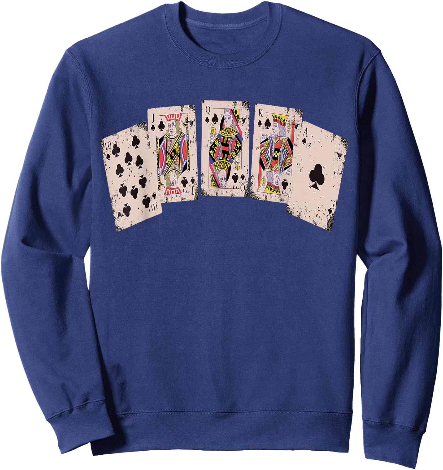Cool Poker Ace Royal Flush Poker Player Cards Poker Face Sweatshirt - Sweatshirt | Navy