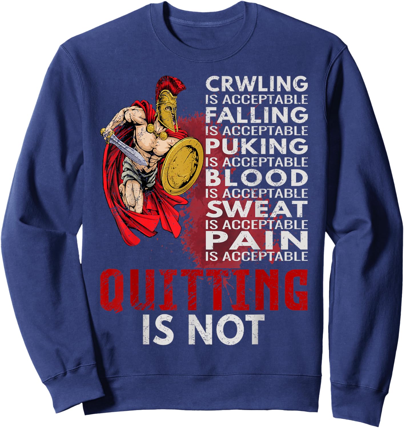 Spartans never quit Ancient Greece Warriors Sparta Sweatshirt - Sweatshirt | Navy