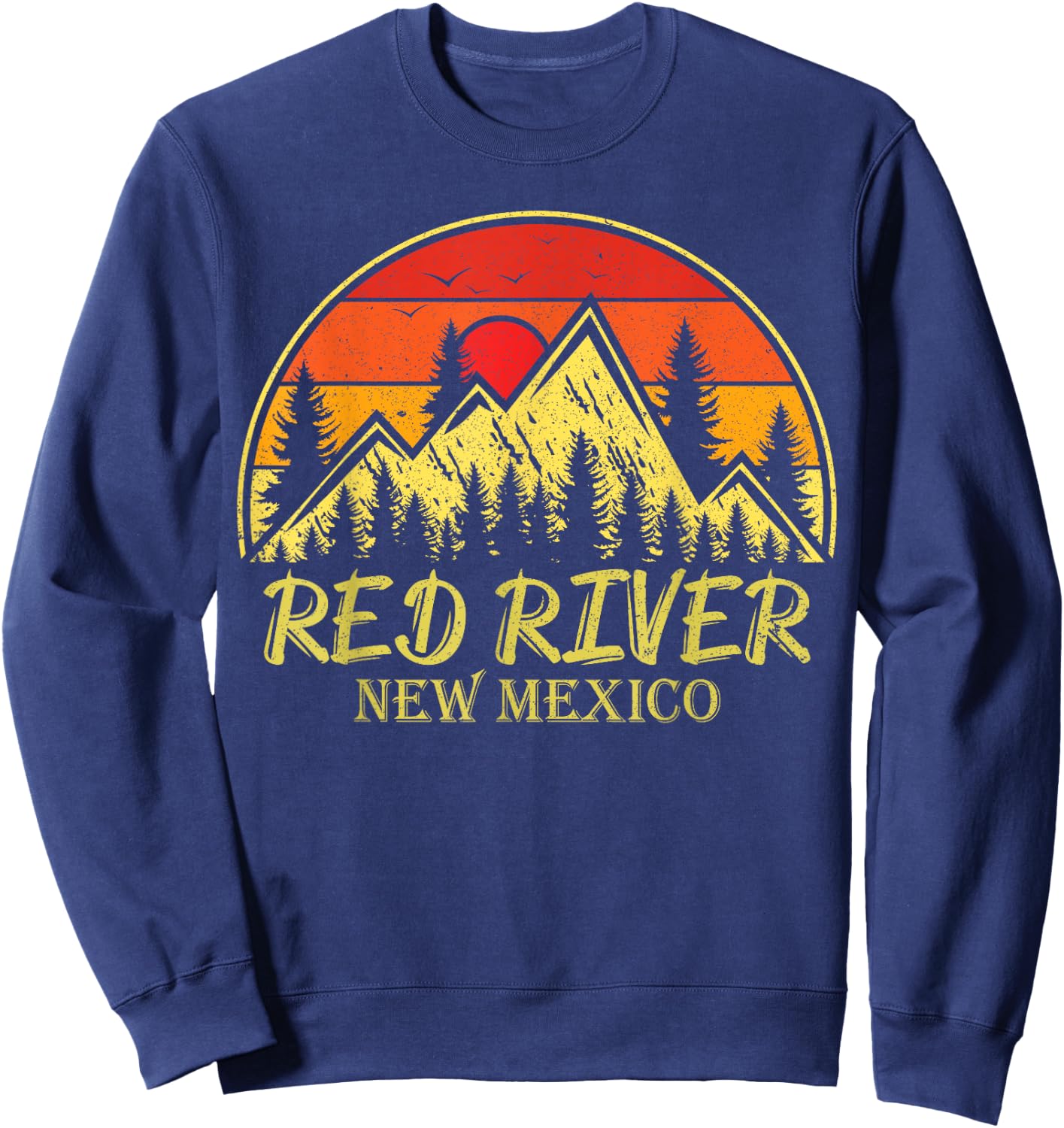 Vintage Red River New Mexico NM Mountains Hiking Souvenir Sweatshirt - Sweatshirt | Navy