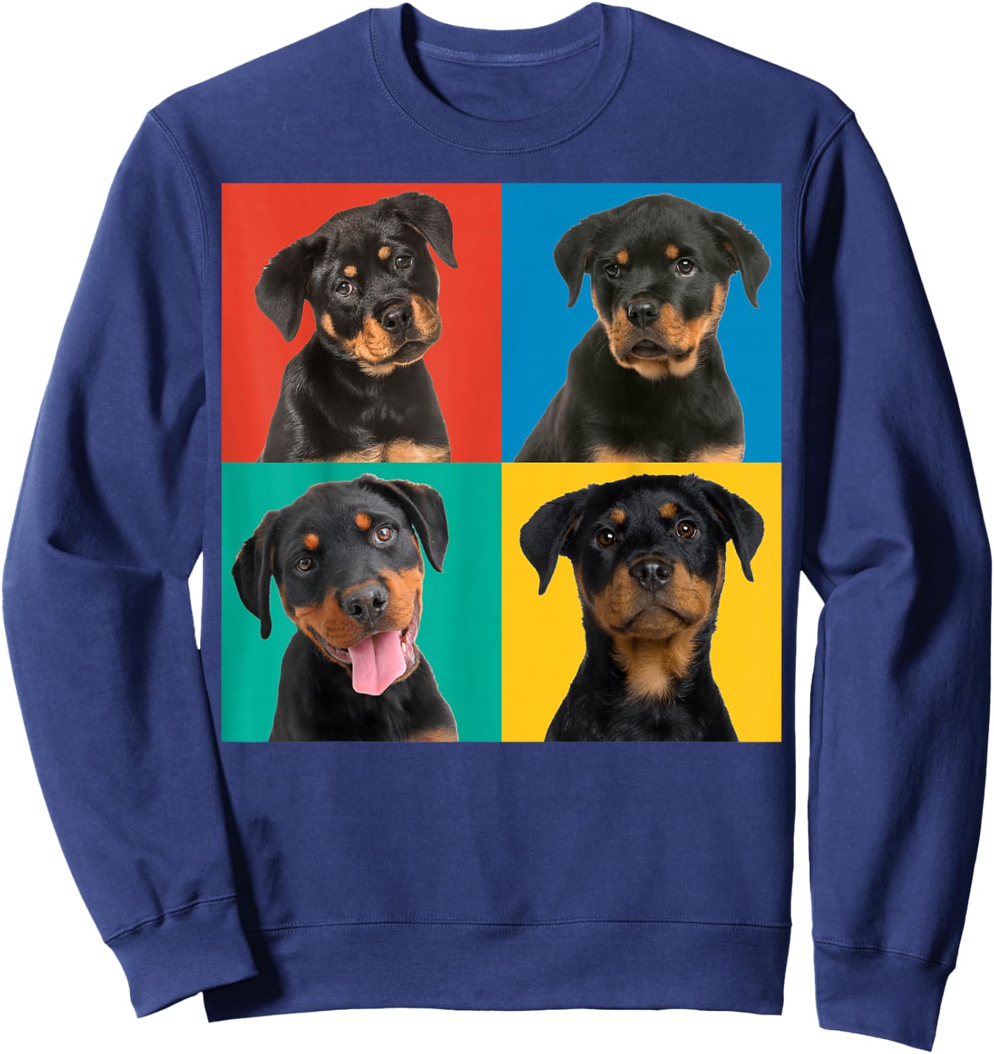 Rottweiler Puppies Colourful Portrait Photos for Dog Owners Men Women Girls Kids Sweatshirt - Sweatshirt | Navy