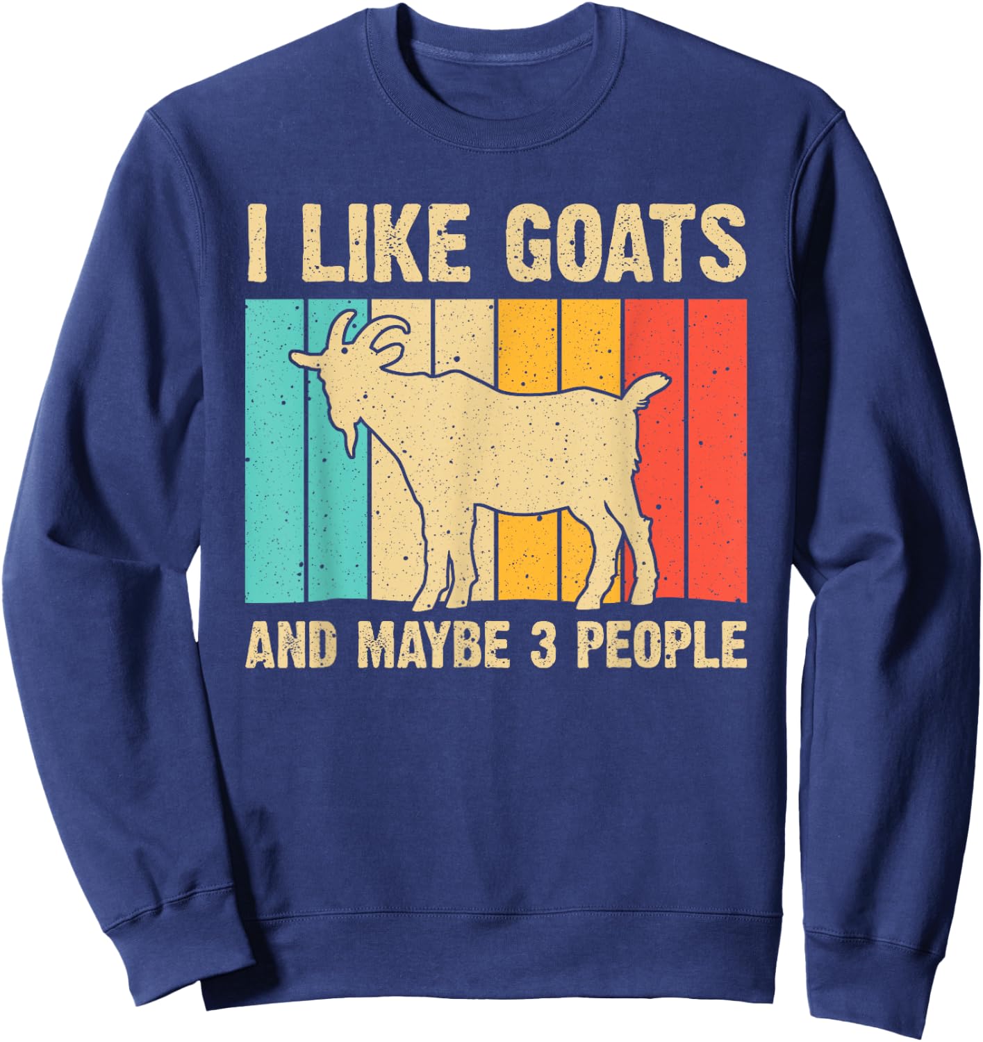 Funny Goat Art Women Kids Farming Goat Lover Stuff Sweatshirt - Sweatshirt | Navy