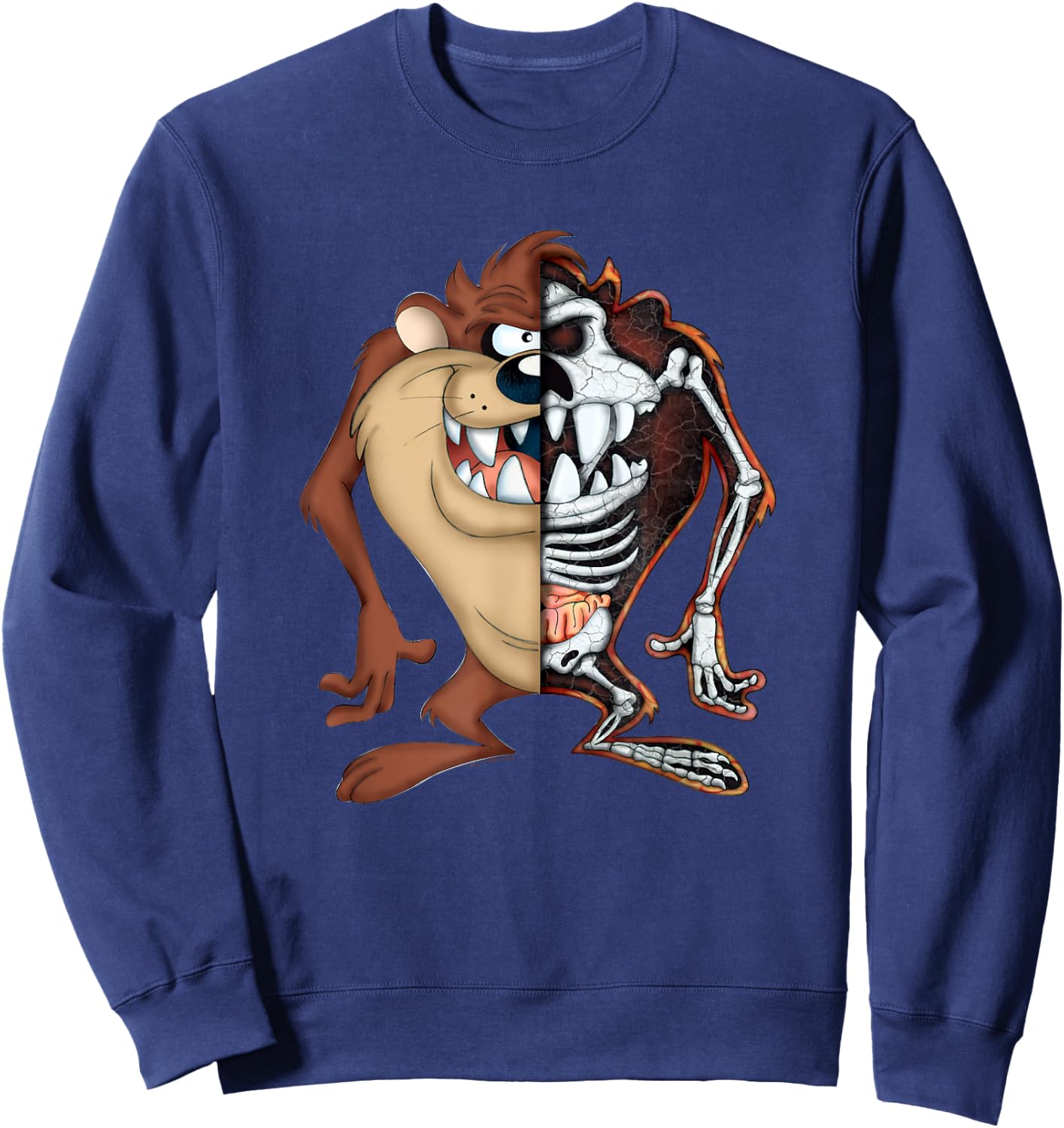 Looney Tunes Taz Half Skeleton Sweatshirt - Sweatshirt | Navy