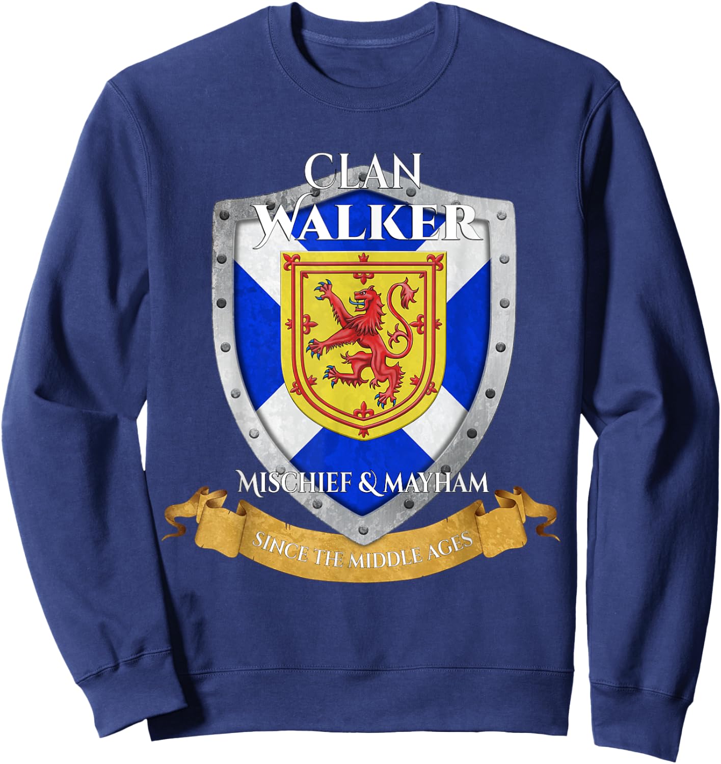 Walker Scottish Family Clan Scotland Shield Sweatshirt - Sweatshirt | Navy