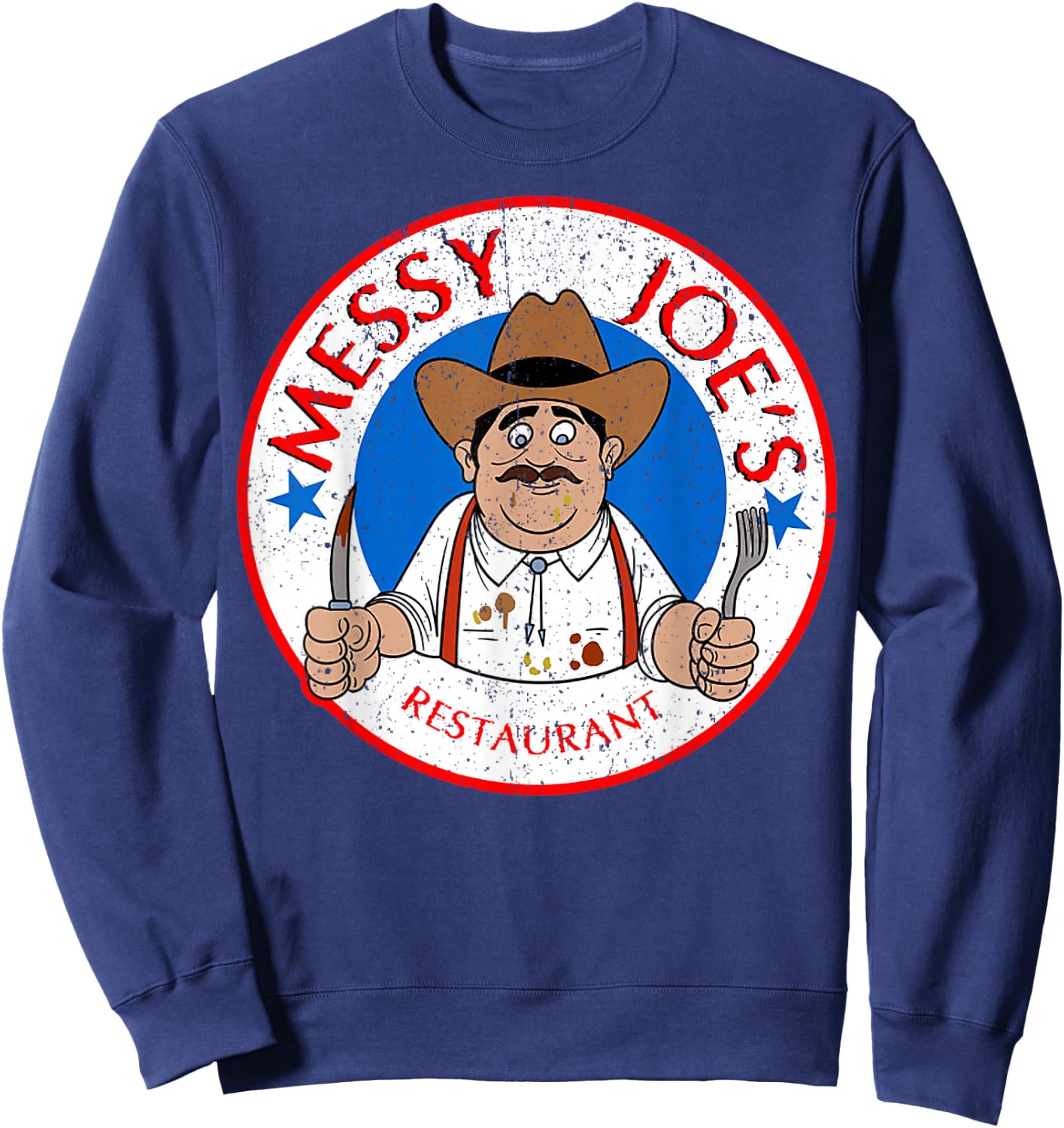 Vintage Messy Joes Restaurant Sweatshirt - Sweatshirt | Navy