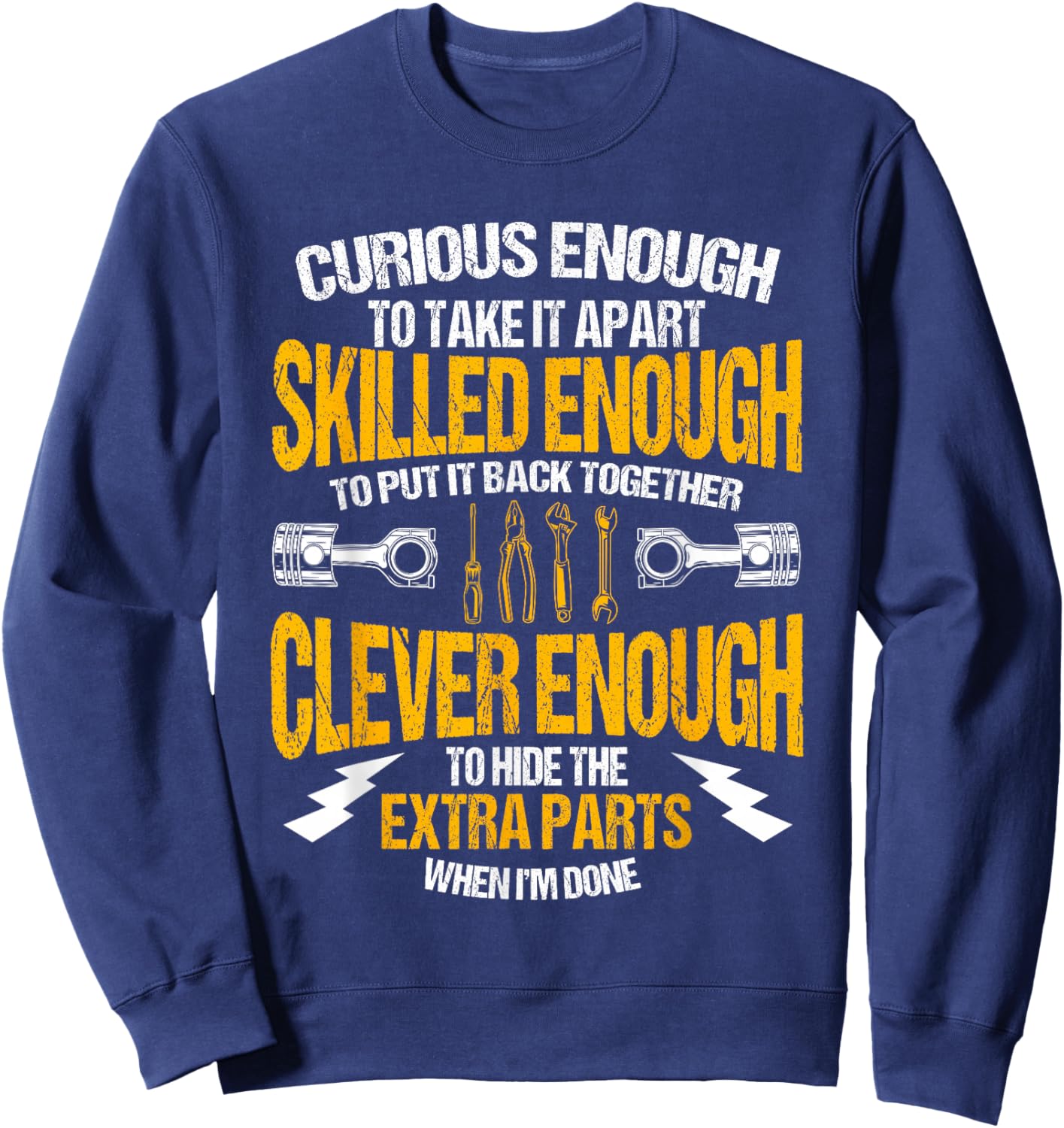 Funny Car Mechanic Gift Mechanic Tool Tuner Sweatshirt - Sweatshirt | Navy