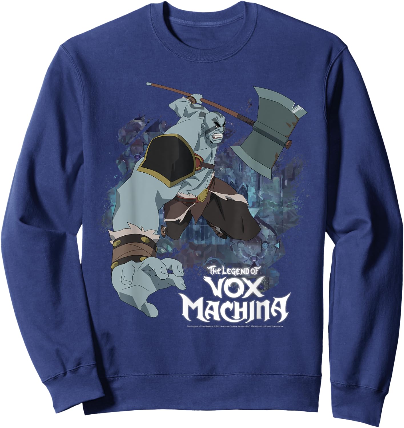 The Legend of Vox Machina Grog Strongjaw with Axe Sweatshirt - Sweatshirt | Navy