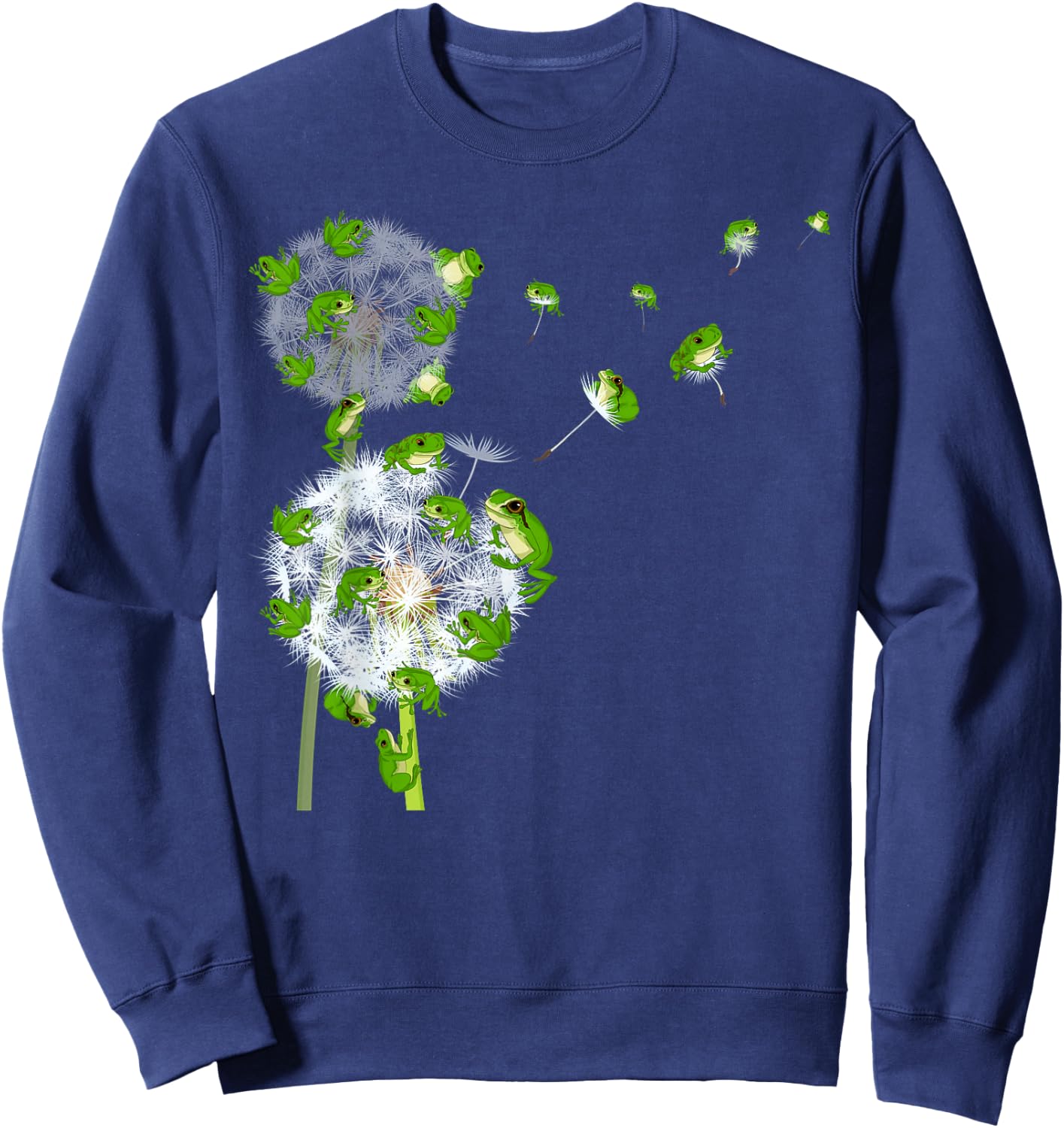 Rainforest Animal Lover Dandelion Amphibian Toad Flower Frog Sweatshirt - Sweatshirt | Navy