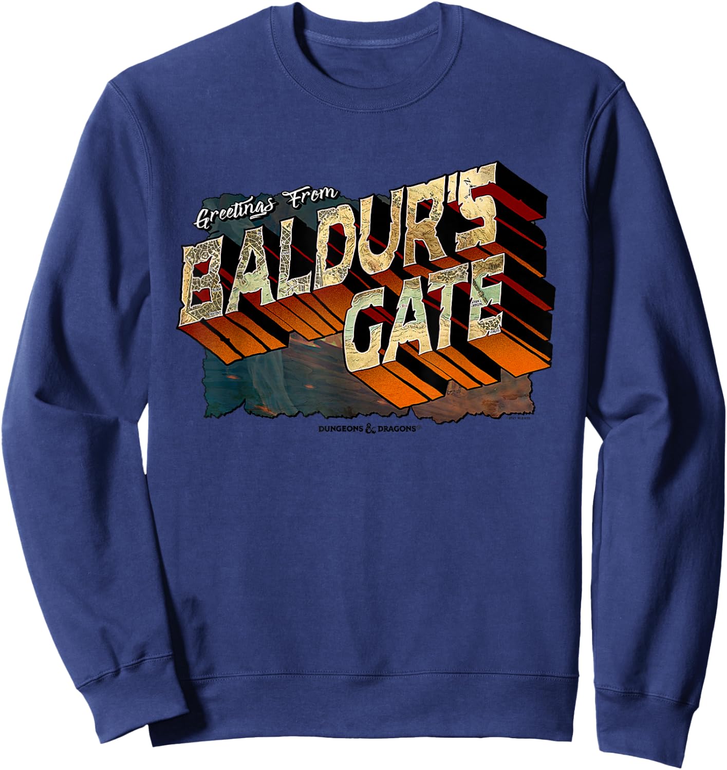 Dungeons & Dragons Greetings from Baldur's Gate Sweatshirt - Sweatshirt | Navy