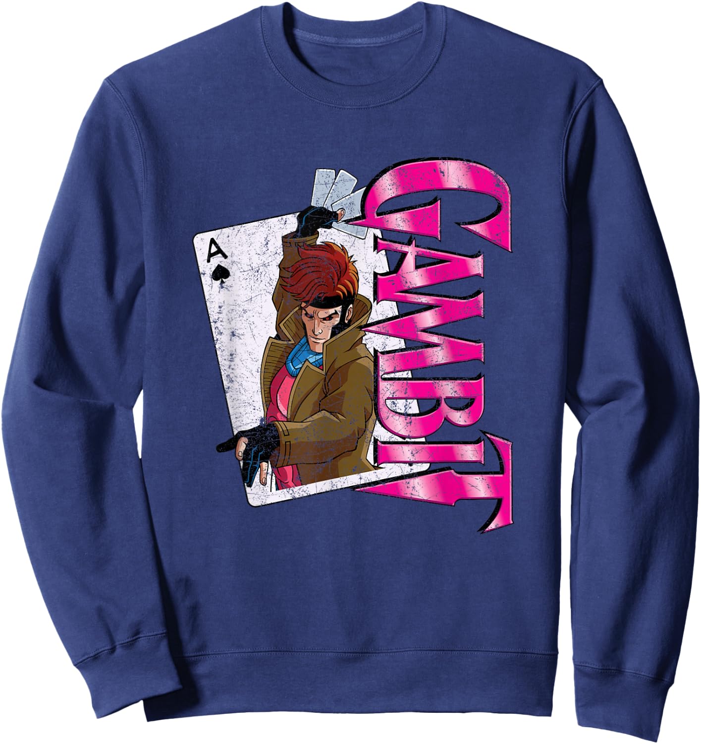 Marvel X-Men Gambit Card Retro Sweatshirt - Sweatshirt | Navy