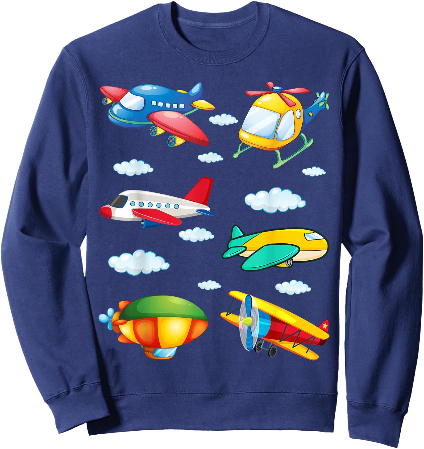 Types of Airplanes Boys Planes Future Pilot Sweatshirt - Sweatshirt | Navy