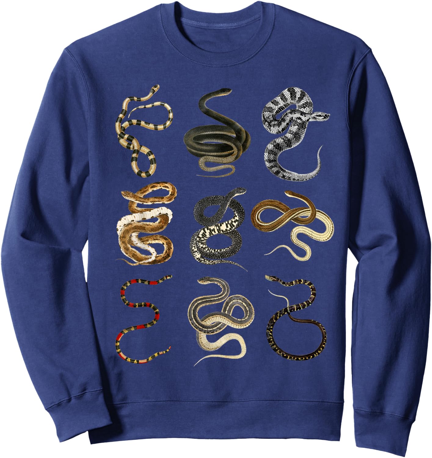 Different Types of Snakes for Snake Lovers Sweatshirt - Sweatshirt | Navy
