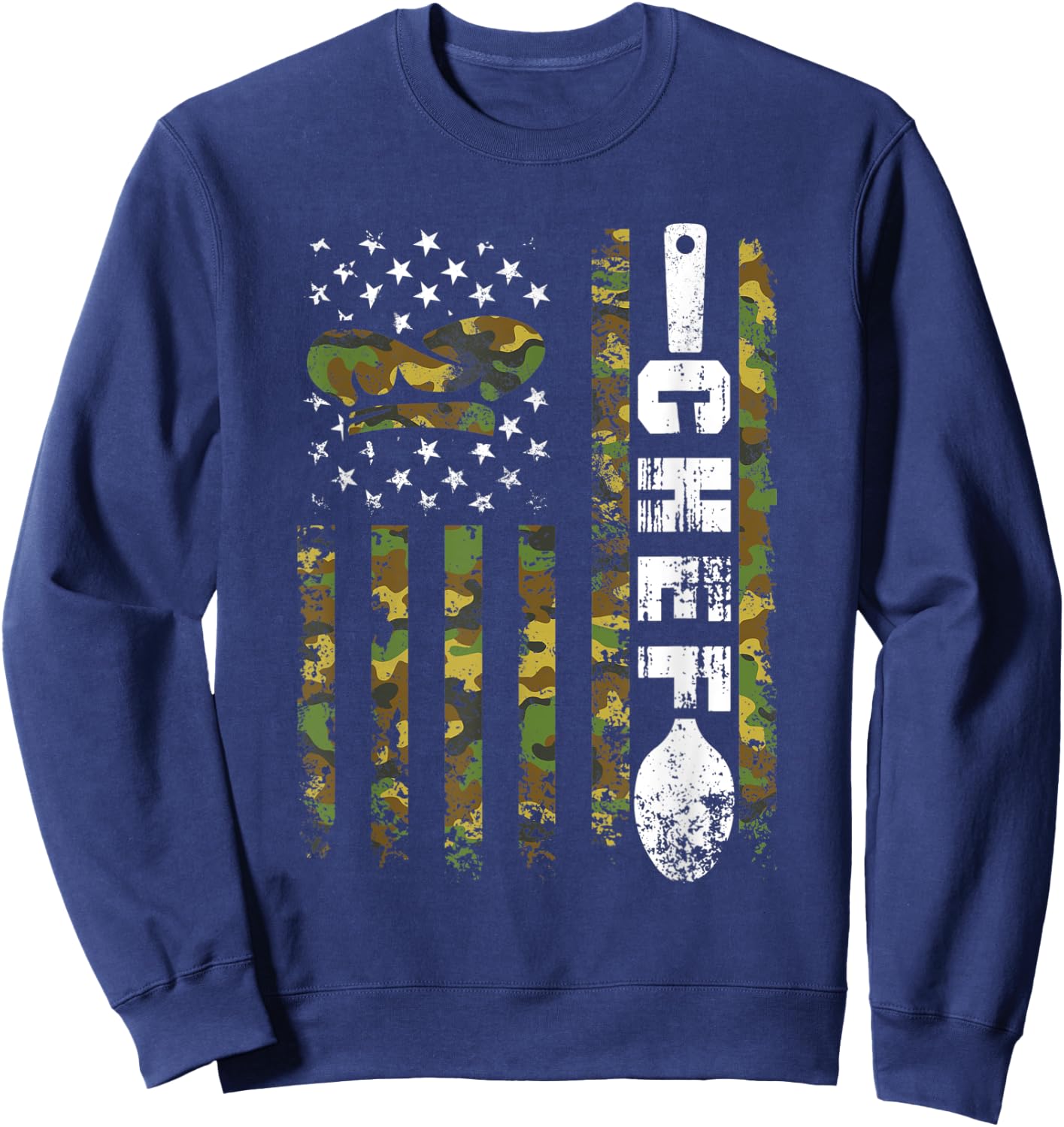 American Flag Camouflage Chef Patriotic 4th Of July Sweatshirt - Sweatshirt | Navy