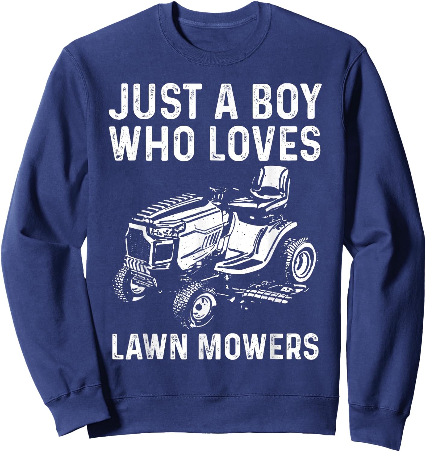Funny Lawn Mower For Boys Kids Gardening Landscaping Tractor Sweatshirt - Sweatshirt | Navy