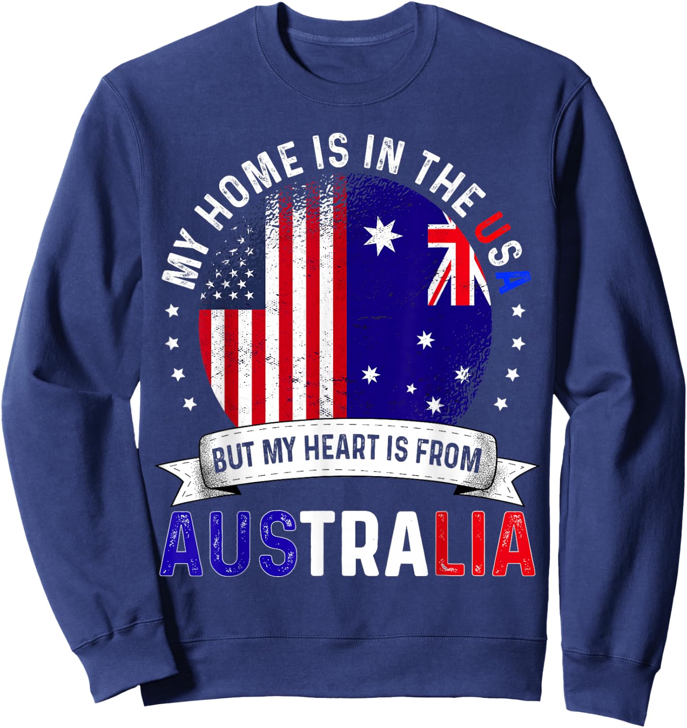 Australian American Patriot Heart is from Australia Flag Sweatshirt - Sweatshirt | Navy