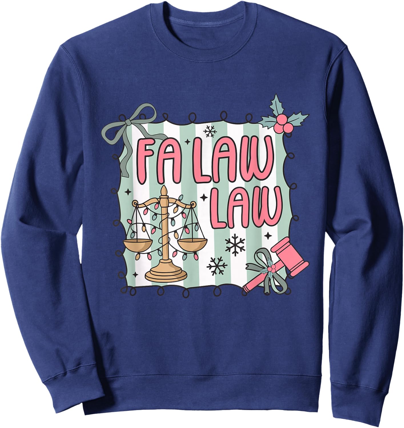 FA Law Law Lawyer Coquette Christmas Santa Judge Xmas Pajama Sweatshirt - Sweatshirt | Navy