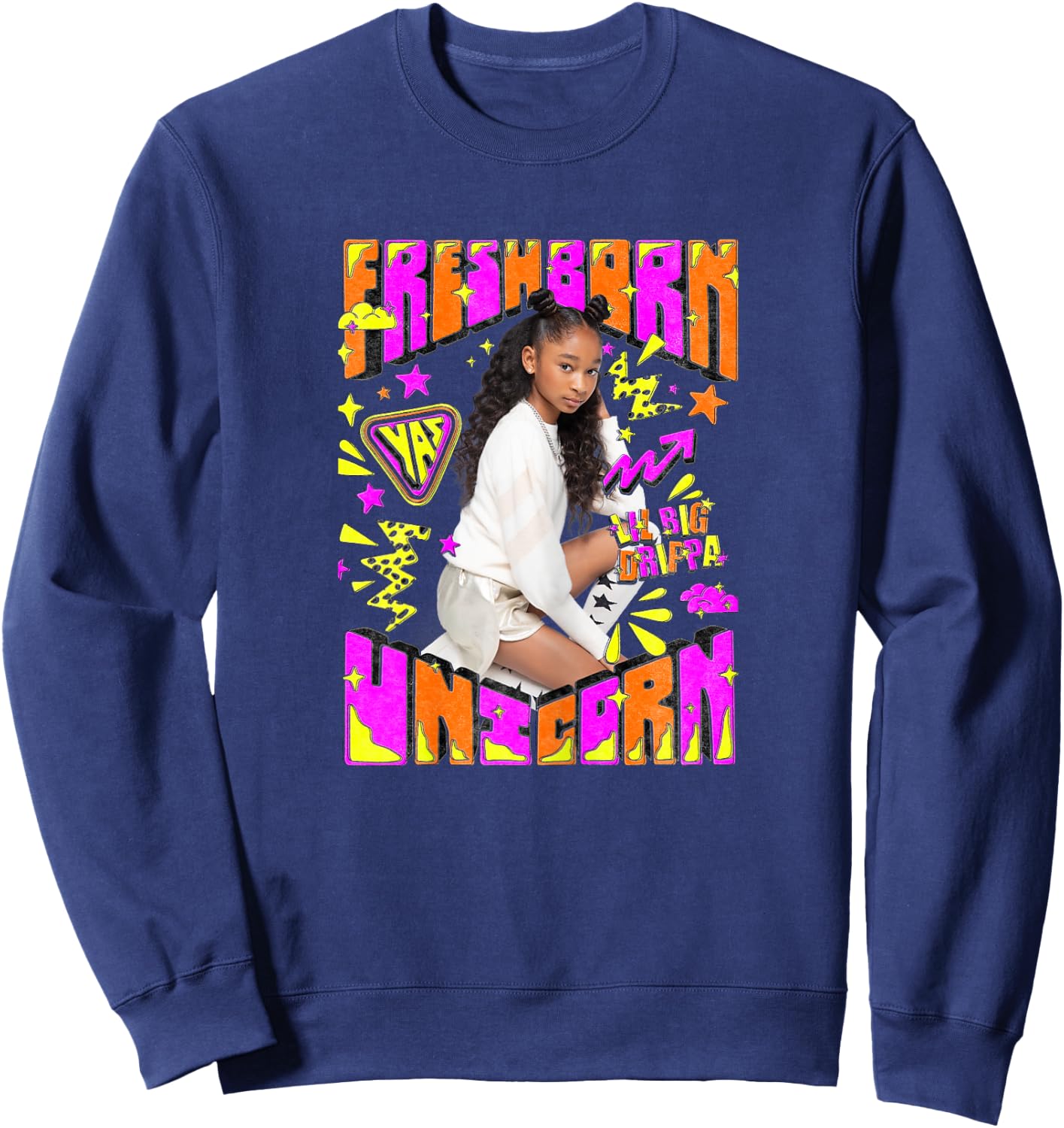That Girl Lay Lay Fresh Bark Unicorn Sweatshirt - Sweatshirt | Navy