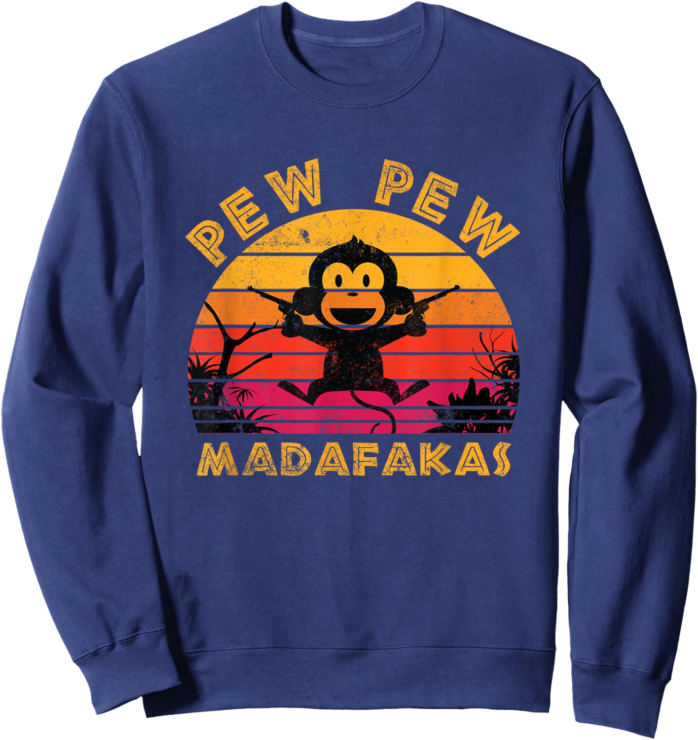 Pew Pew Madafakas Men's I Madafakas Monkeys Sweatshirt - Sweatshirt | Navy