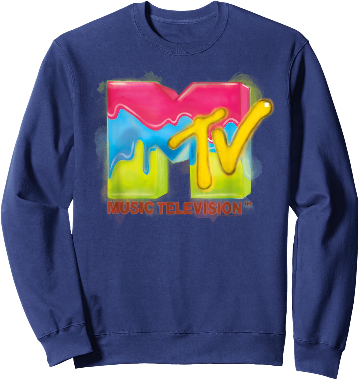 MTV Melted Ice Cream Logo Sweatshirt - Sweatshirt | Navy