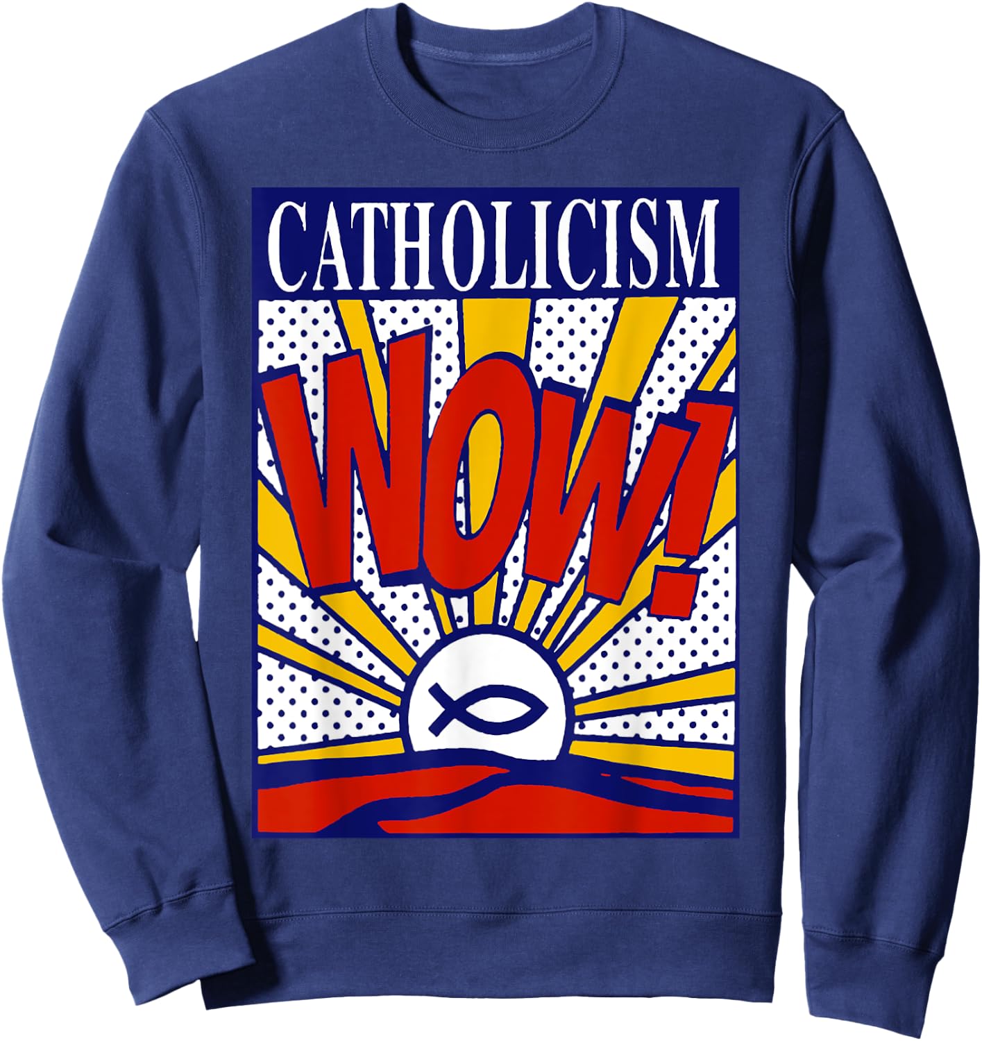 Buddy Christ | Catholicism Wow Sweatshirt - Sweatshirt | Navy