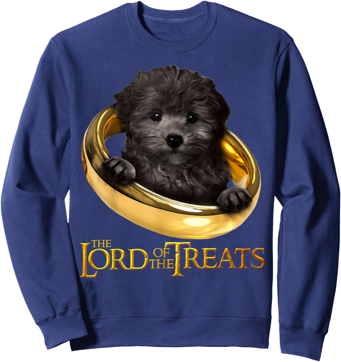 Lord of the Treats - Cute Black Maltipoo Puppy Sweatshirt - Sweatshirt | Navy