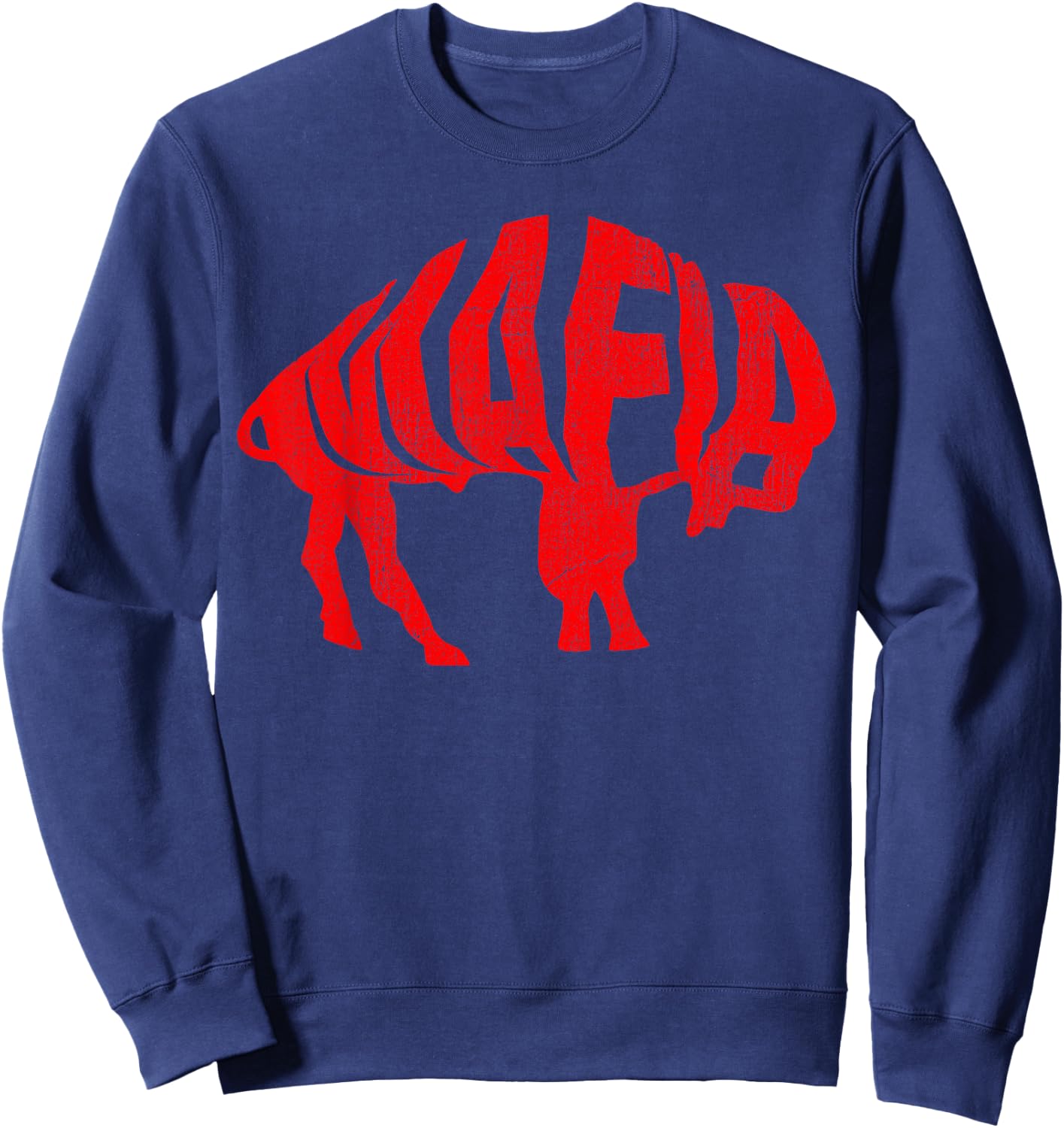 WNY Pride - Faded Red Buffalo Sweatshirt - Sweatshirt | Navy