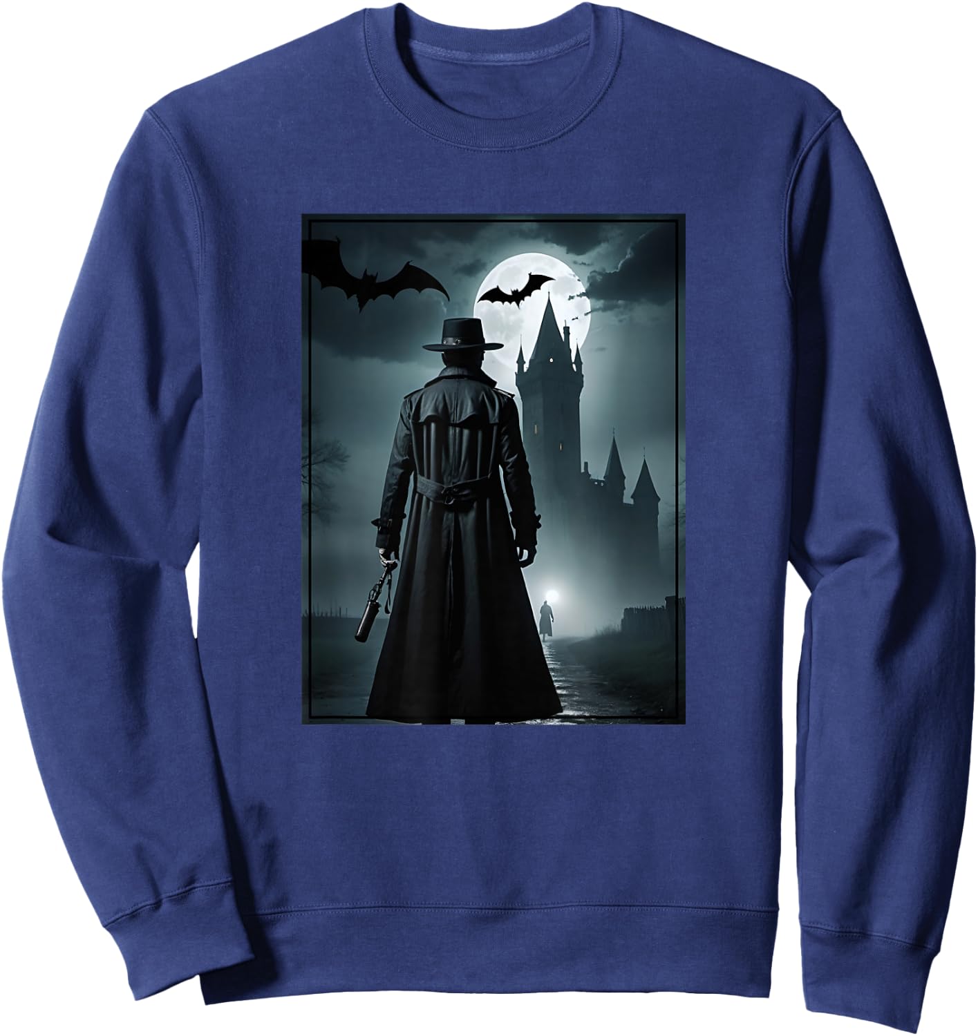 Van Helsing approaching Dracula's castle Sweatshirt - Sweatshirt | Navy