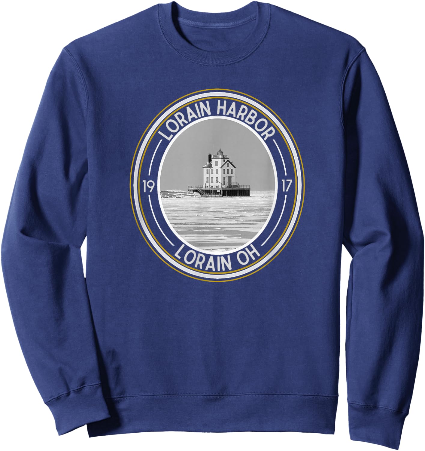 Lorain Harbor Lighthouse Ohio Sweatshirt - Sweatshirt | Navy