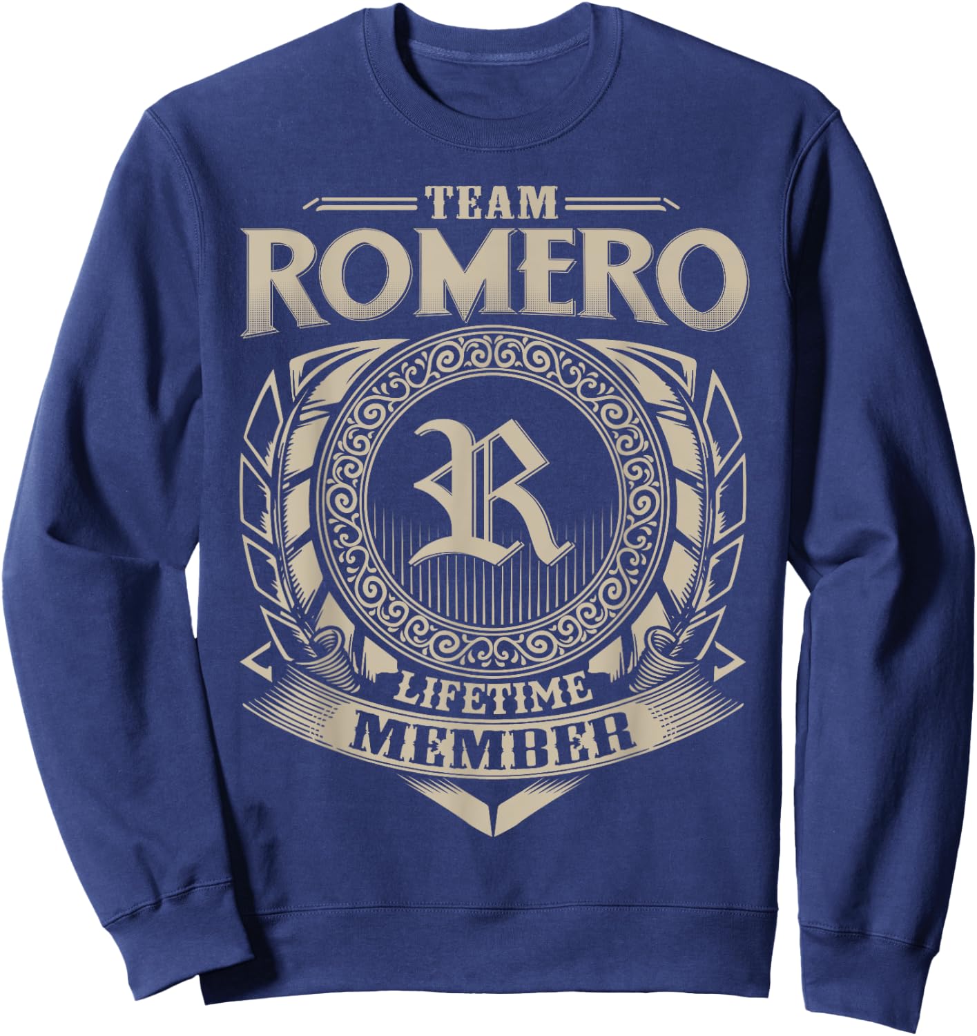 Team ROMERO Lifetime Member Vintage ROMERO Family Sweatshirt - Sweatshirt | Navy