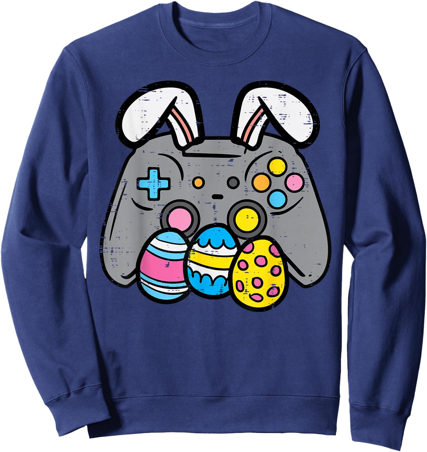 Easter Video Game Bunny Eggs Gaming Gamer Boys Men Teen Kids Small Sweatshirt - Sweatshirt | Navy