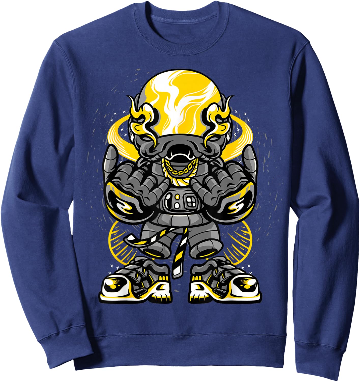 Urban Graffiti Style Astronaut Cool Hip Hop Theme Design Sweatshirt - Sweatshirt | Navy